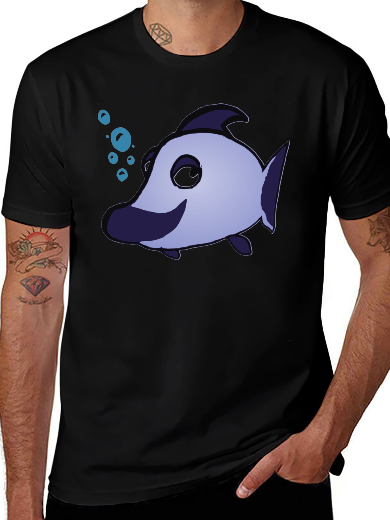 Variant 14 of Funny Cartoon Fish T-Shirt