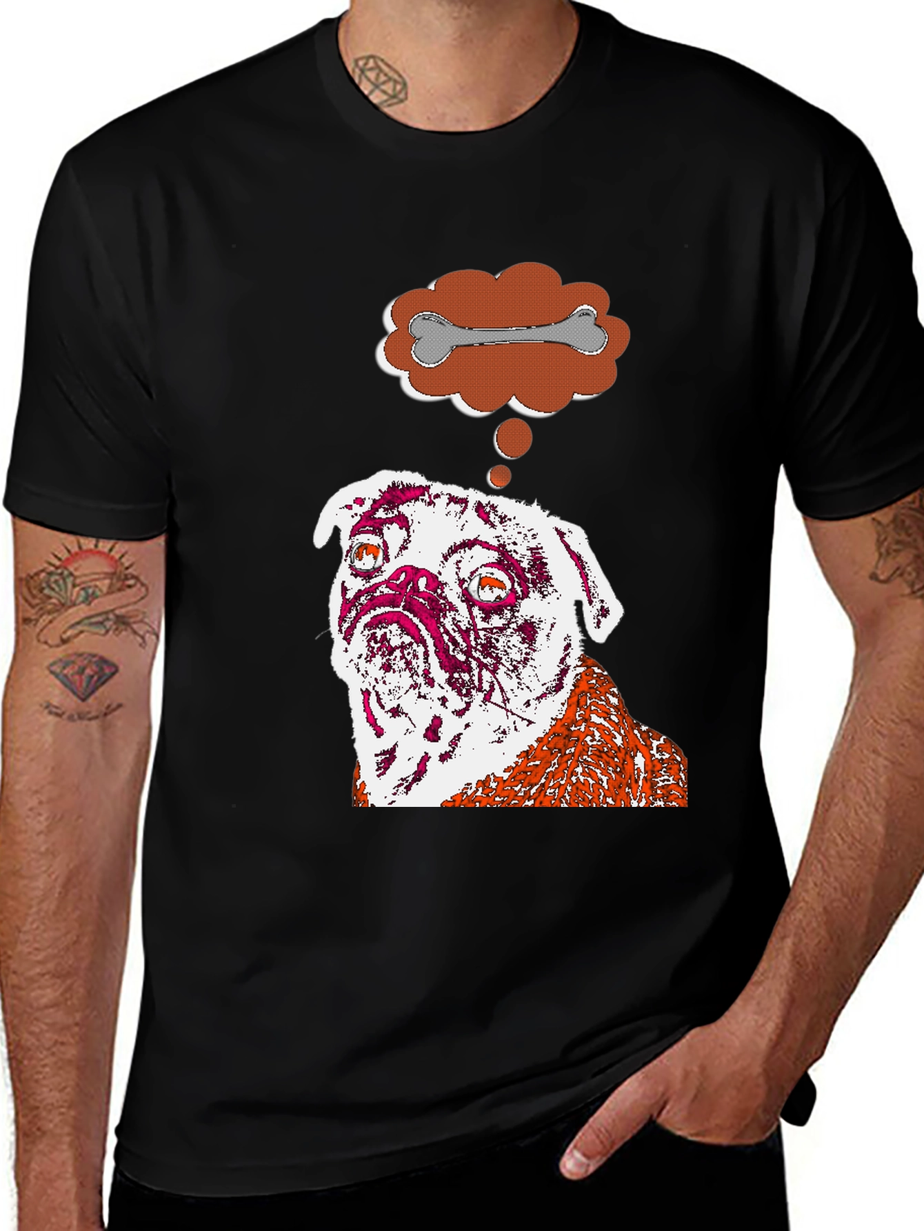 Variant 7 of Pug Dreaming of Bone T-Shirt