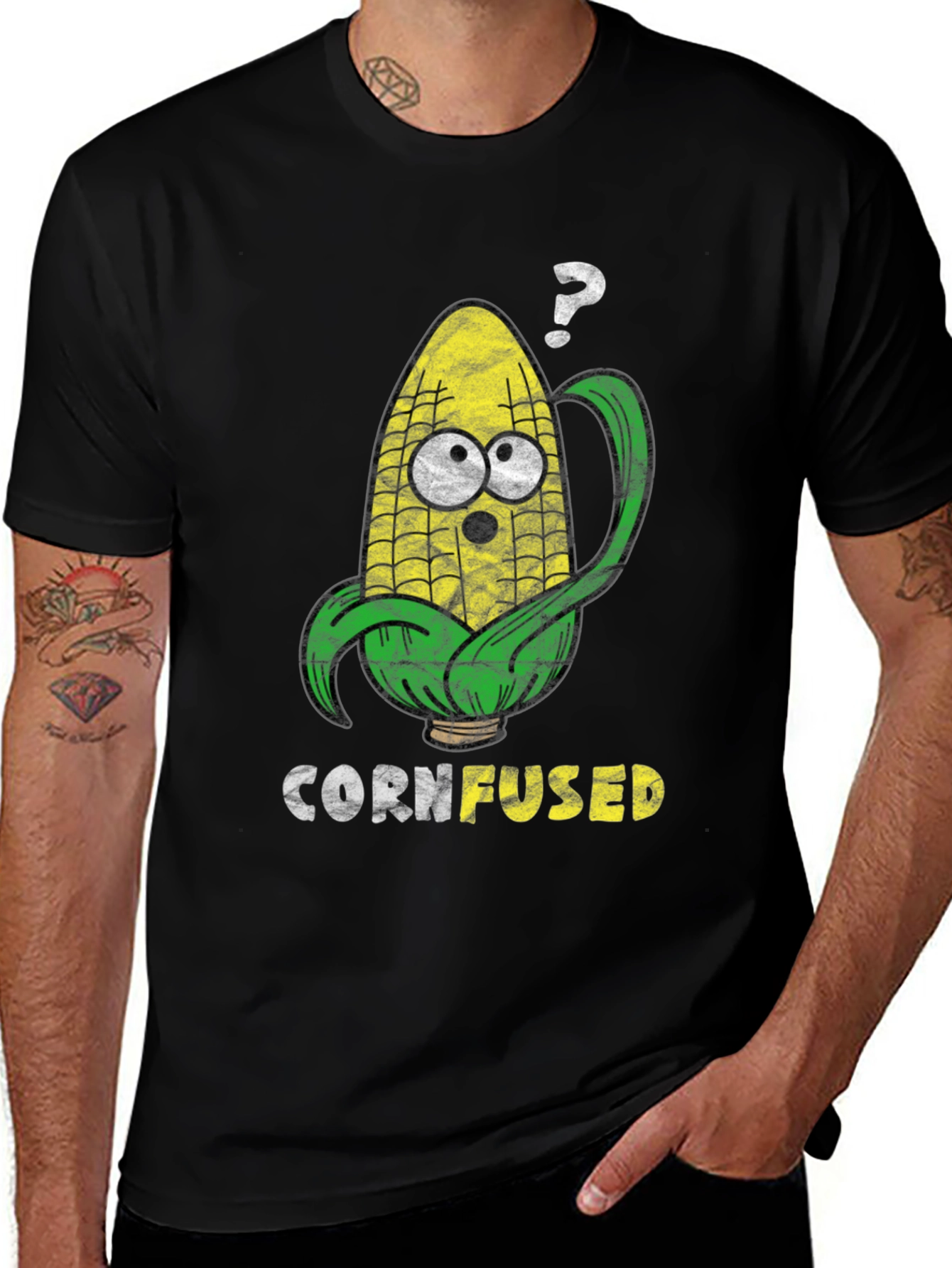 Variant 9 of Cornfused Graphic T-Shirt - Humorous Food Pun Tee