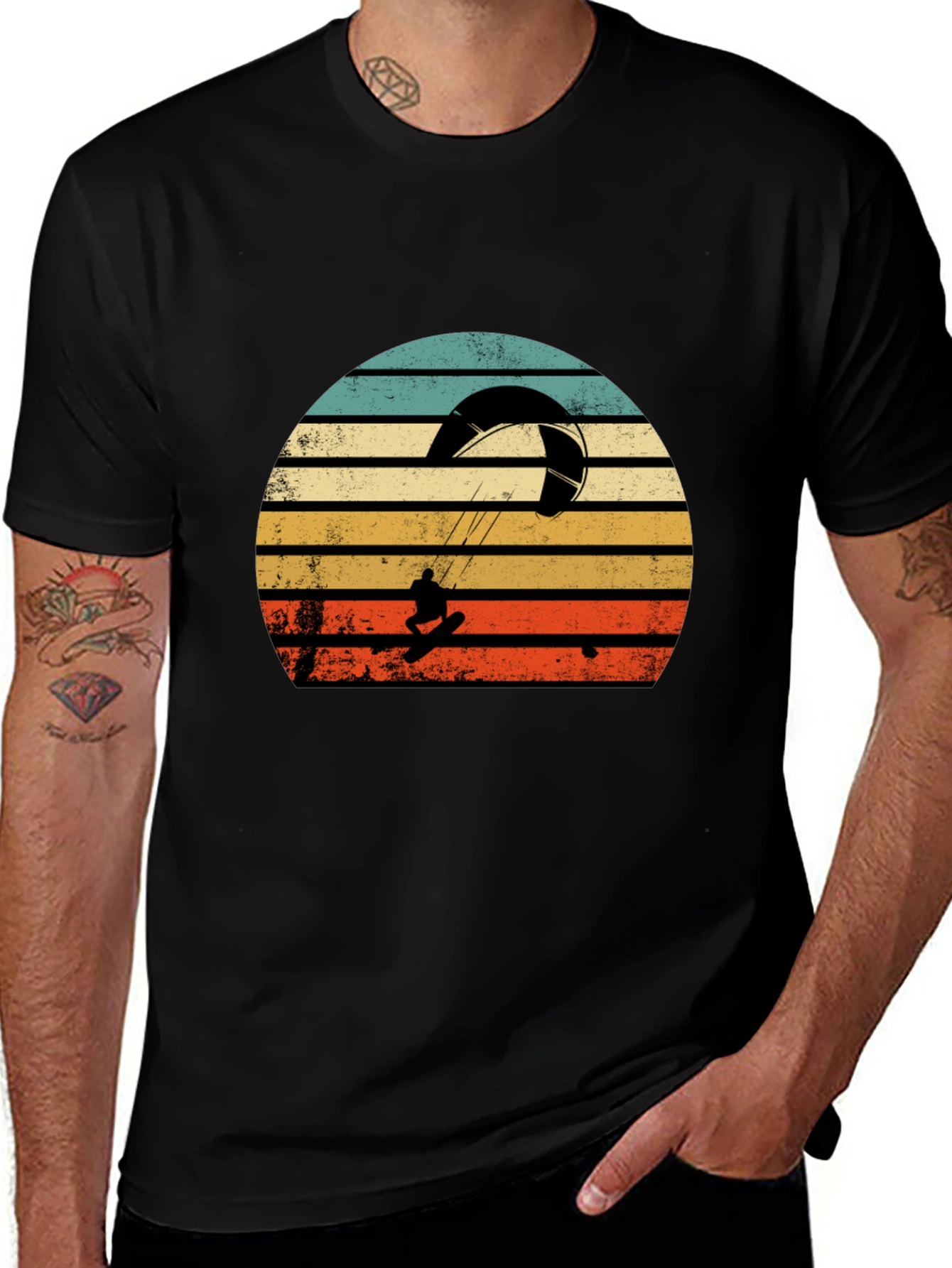 Variant 27 of Retro Kiteboarding T-Shirt - Sunset Graphic Tee