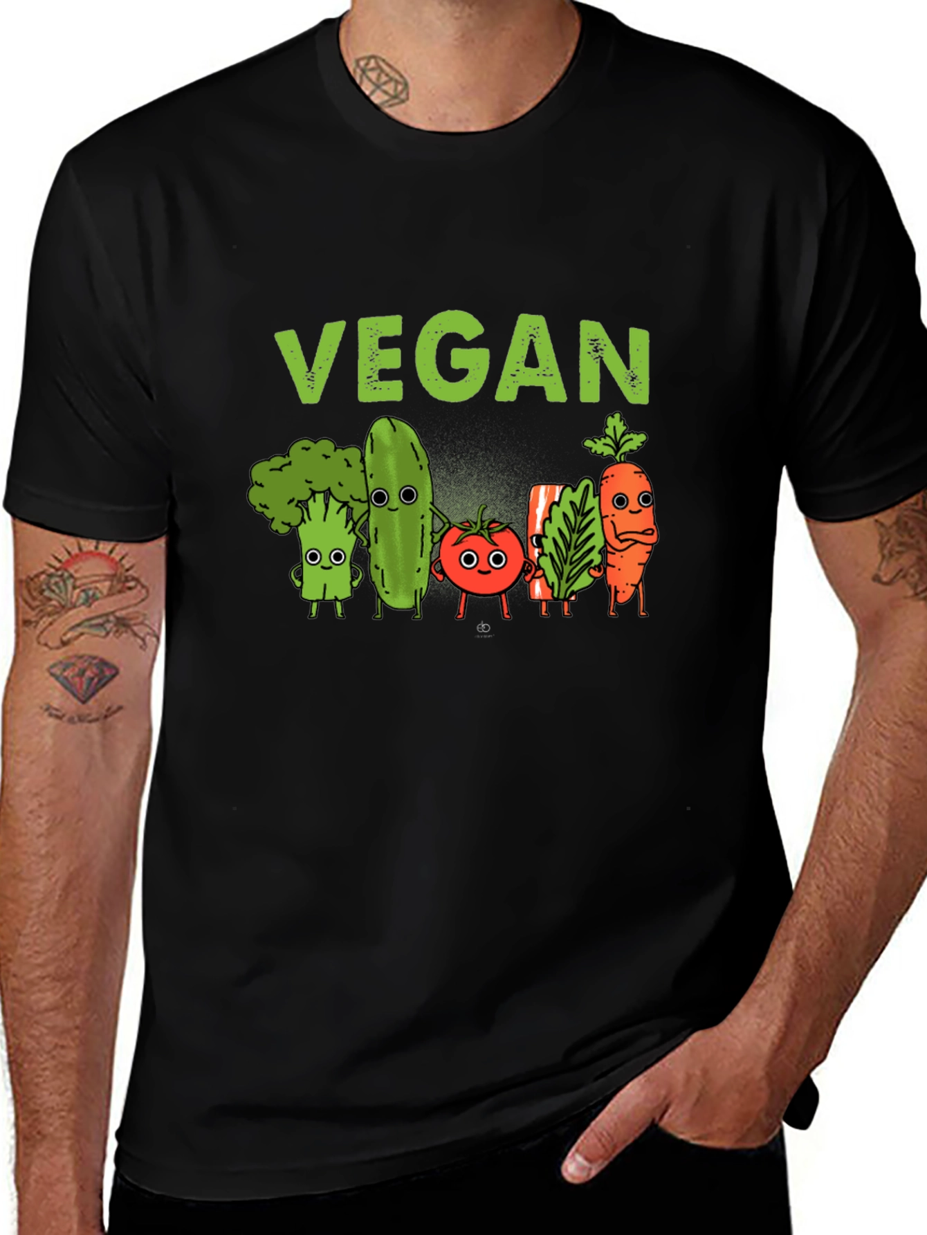 Variant 3 of Vegan T-Shirt - Cute Cartoon Vegetables
