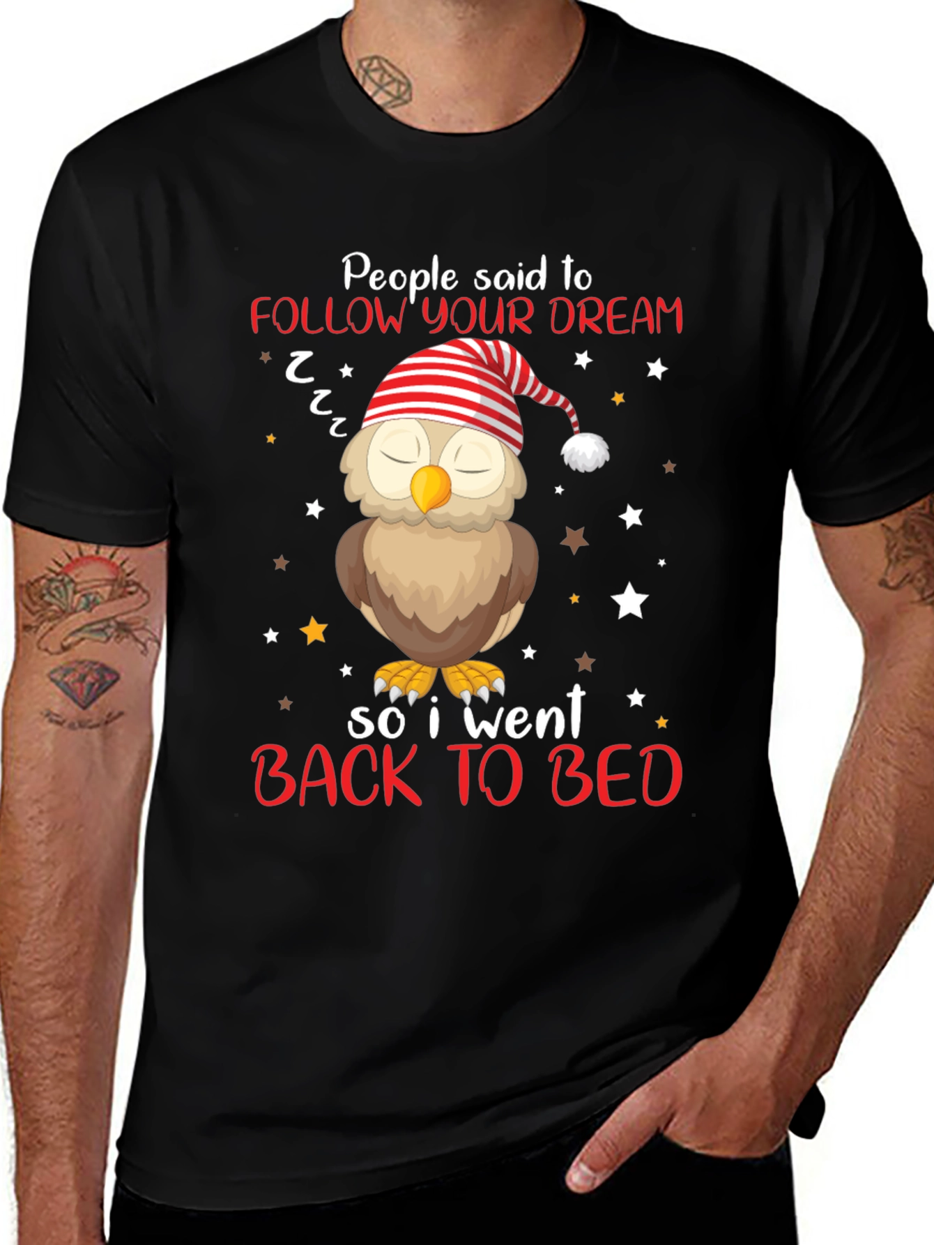 Variant 11 of Follow Your Dream Owl T-Shirt - Sleepy Bedtime Tee