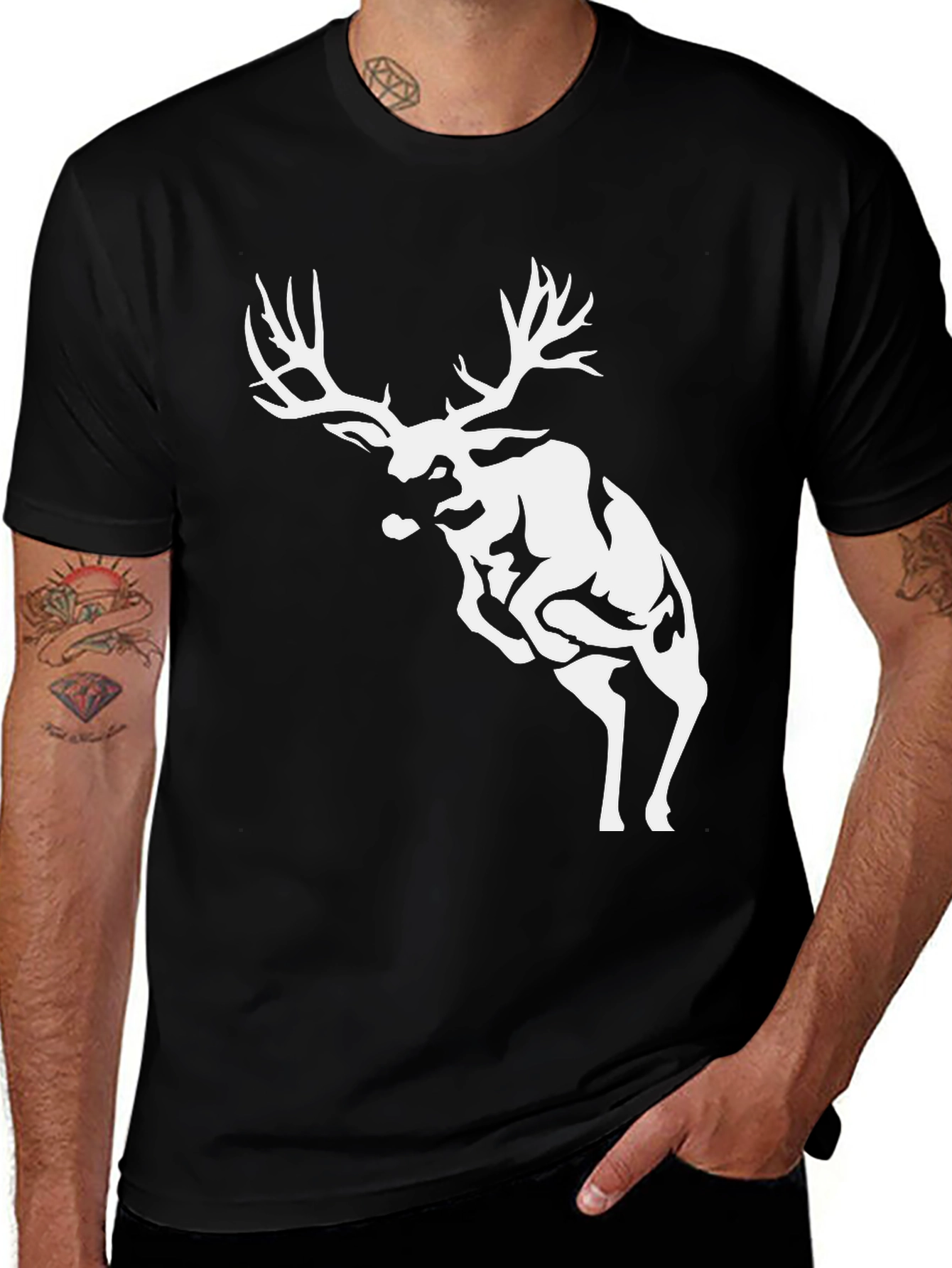 Variant 15 of Black Deer Graphic Tee | Men's Casual Short Sleeve T-Shirt