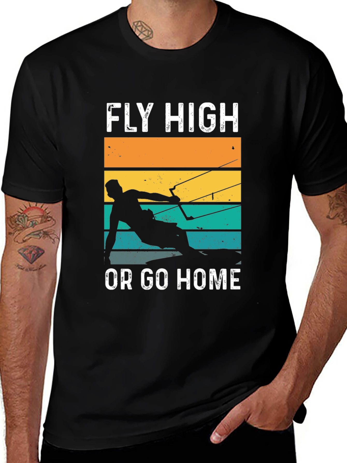 Variant 15 of Fly High T-Shirt: Kitesurfing Adventure Tee