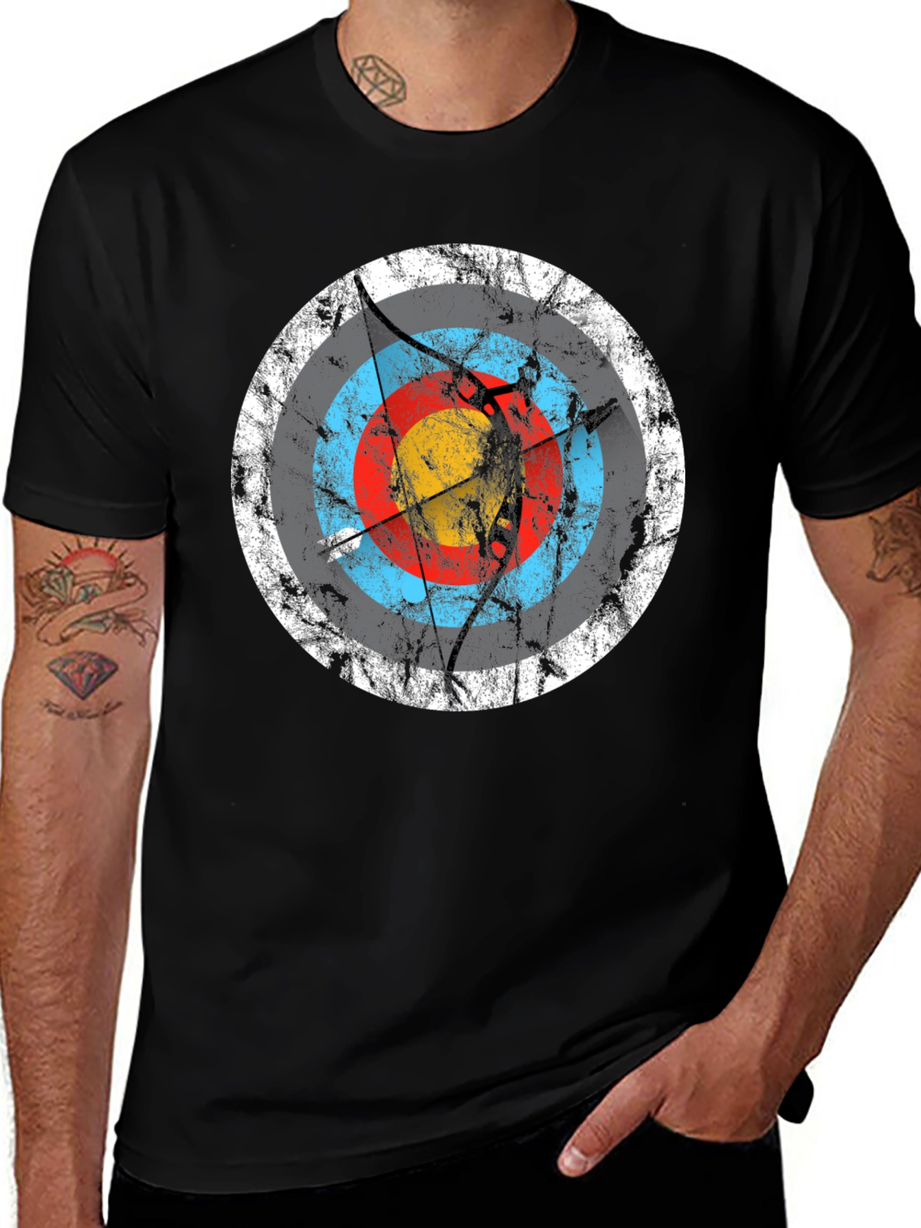 Variant 3 of Archery Target Graphic Tee - Black