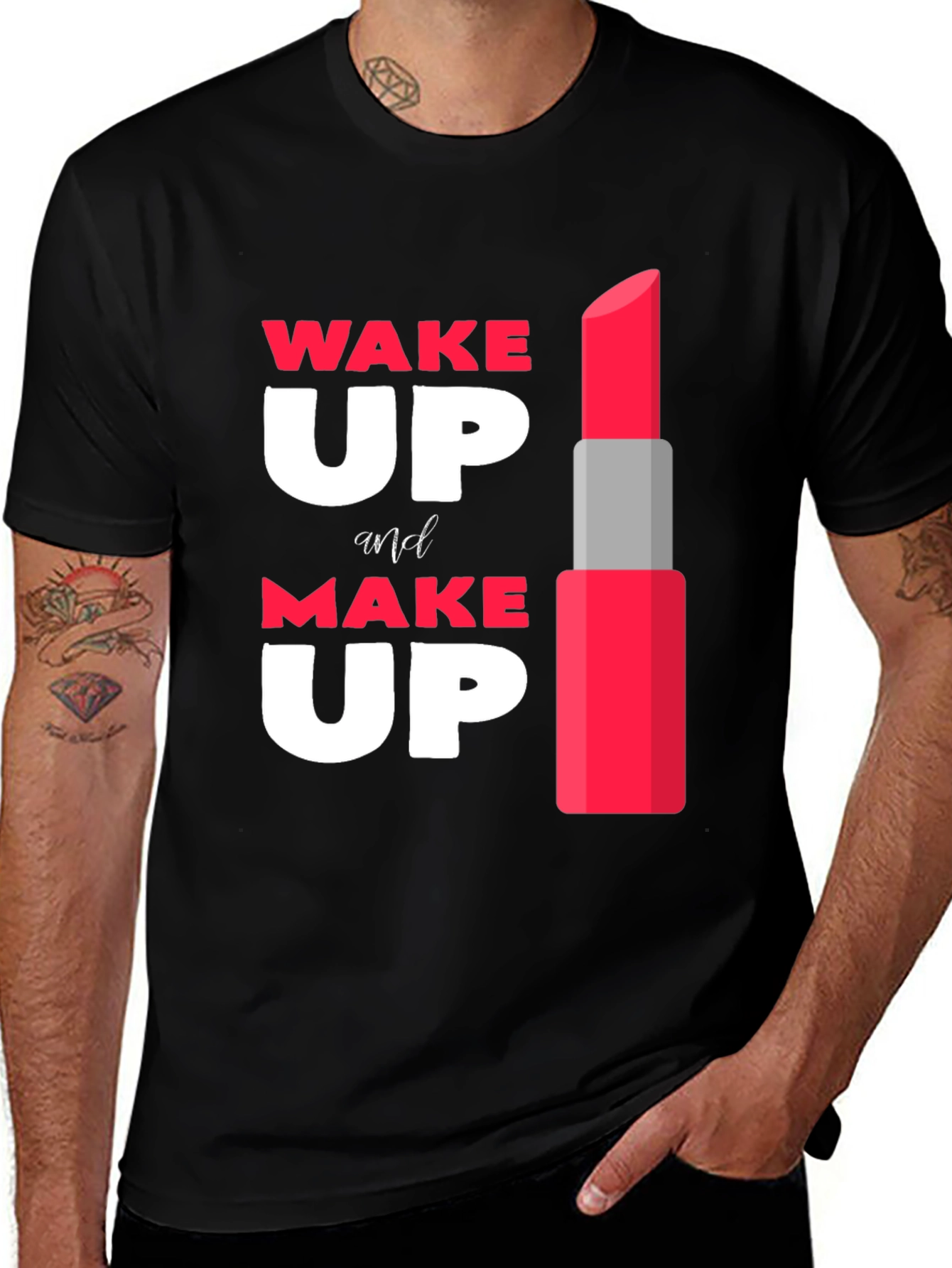 Variant 26 of Wake Up and Make Up Graphic Tee