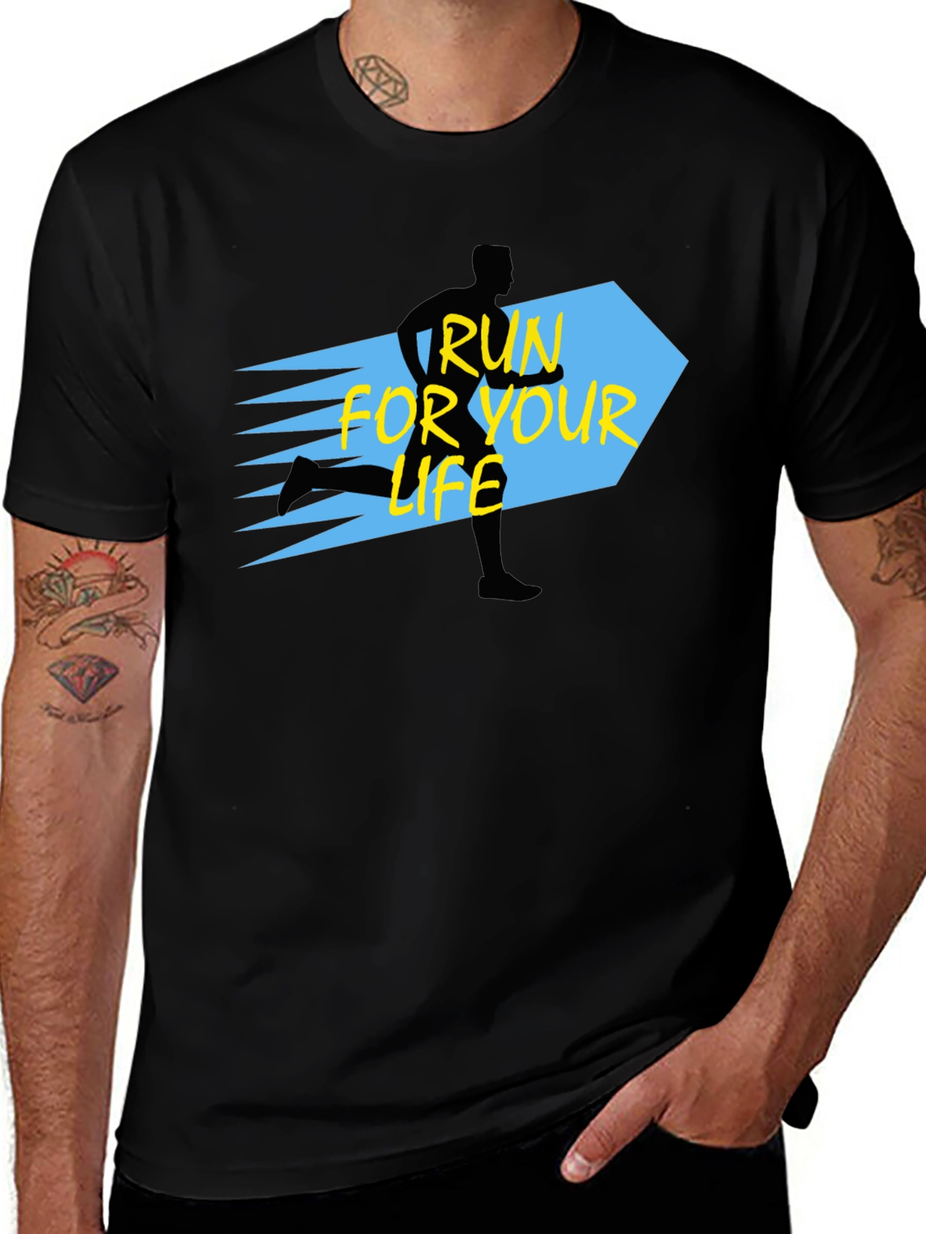 Variant 7 of Run For Your Life Black Graphic Tee