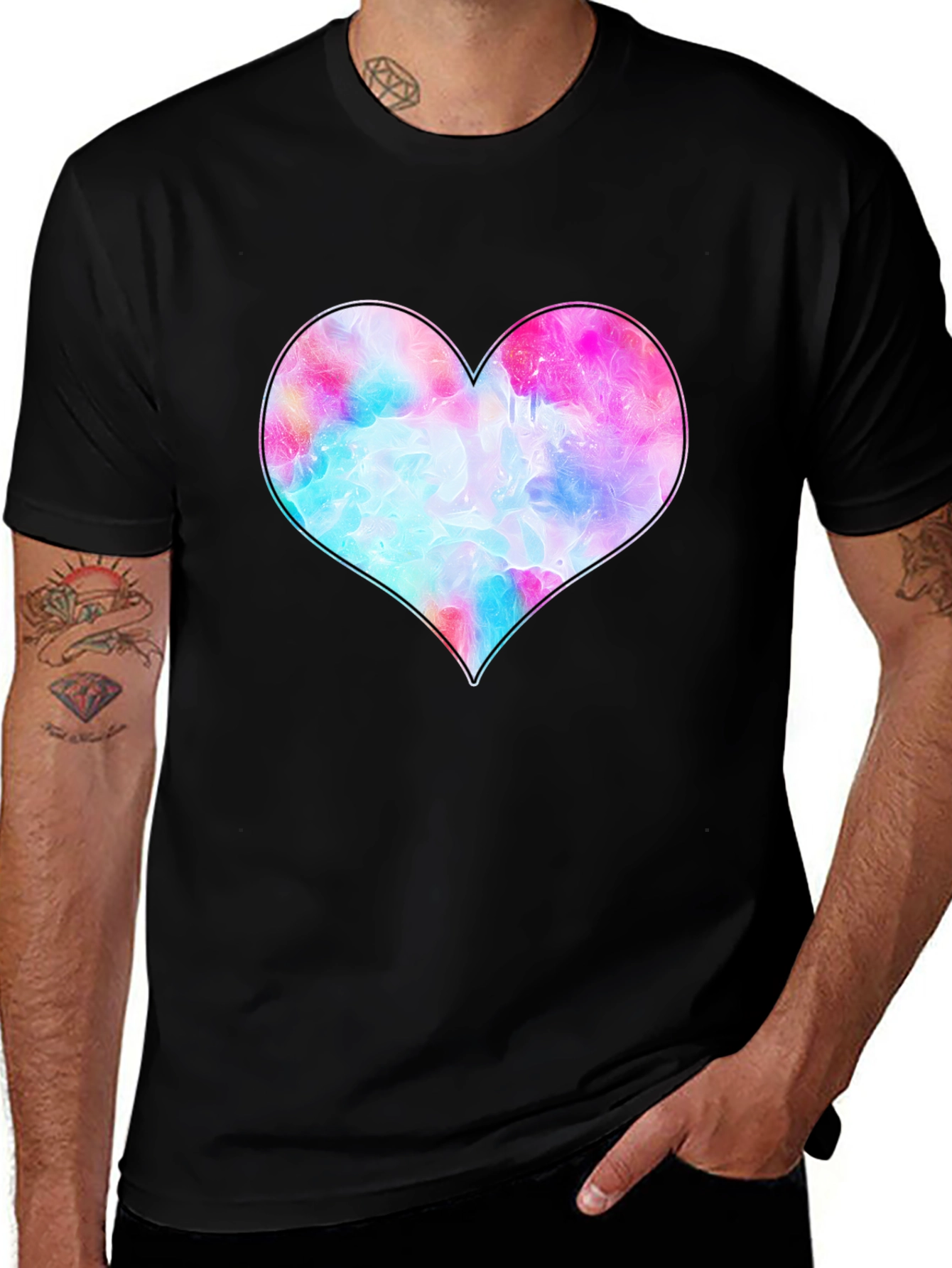 Heart Graphic Black T-Shirt