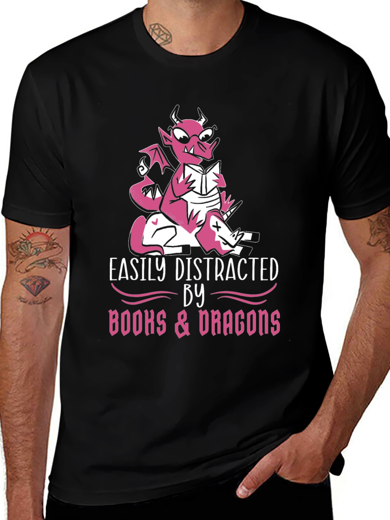 Variant 14 of Easily Distracted By Books & Dragons T-Shirt