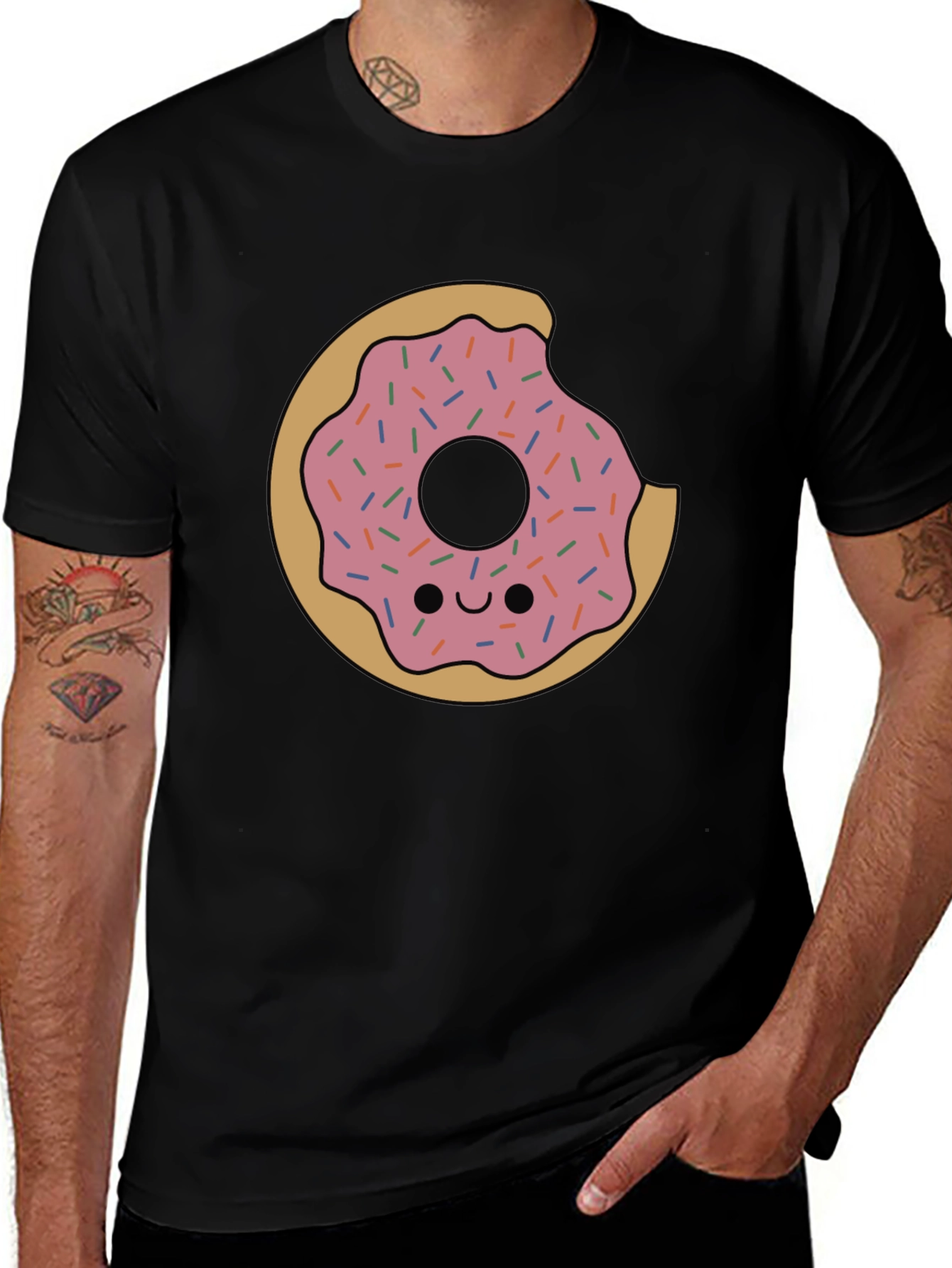 Variant 7 of Donut Graphic T-Shirt - Bite Taken!