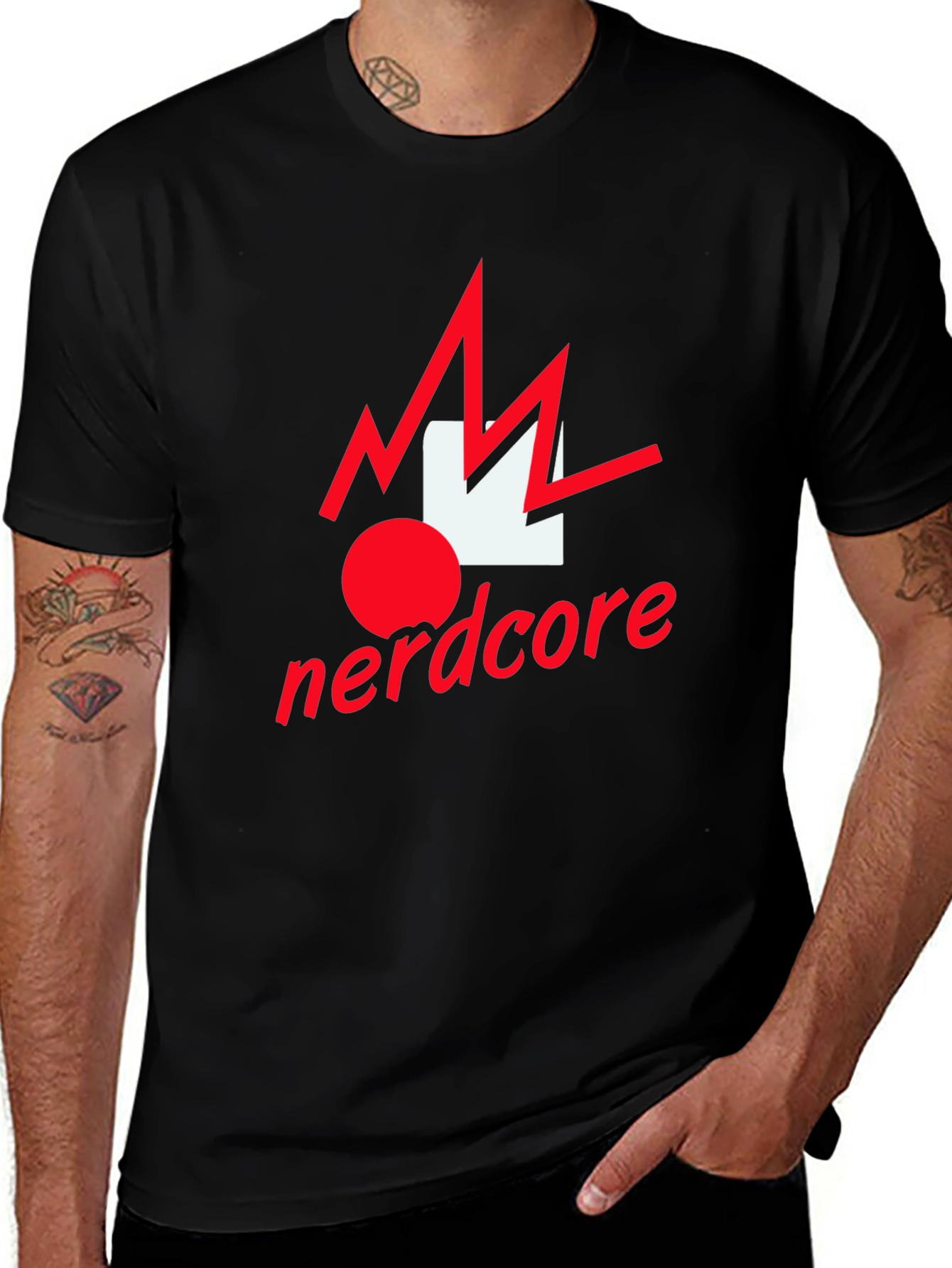 Variant 24 of Nerdcore T-Shirt - Black Tee with Bold Graphic Design