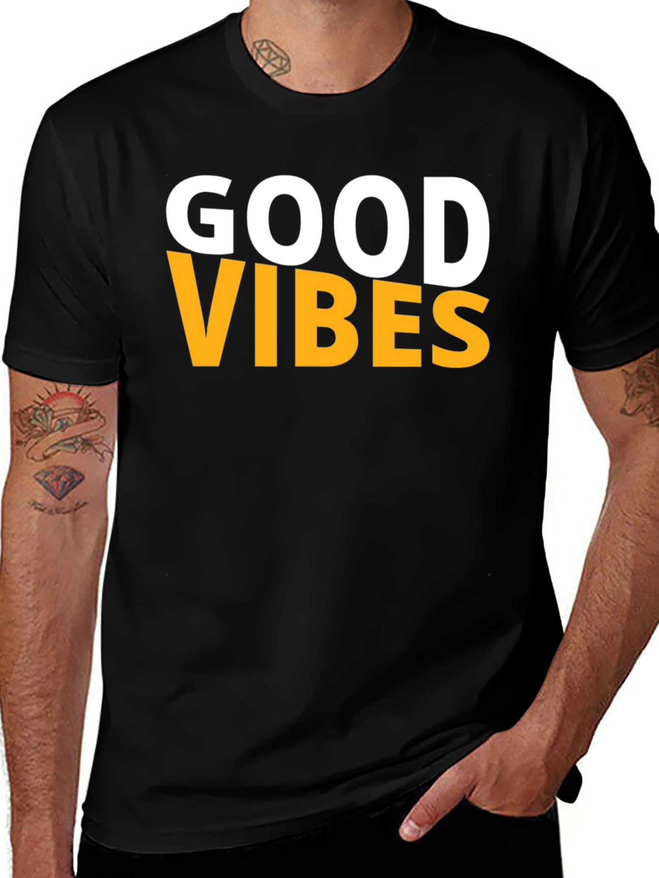 Variant 6 of Good Vibes Graphic Tee - Black