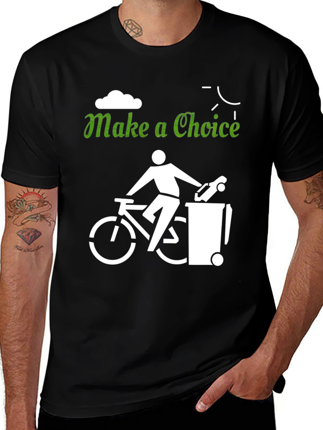 Variant 6 of Eco-Friendly Choice T-Shirt: Ride Bike, Recycle Car