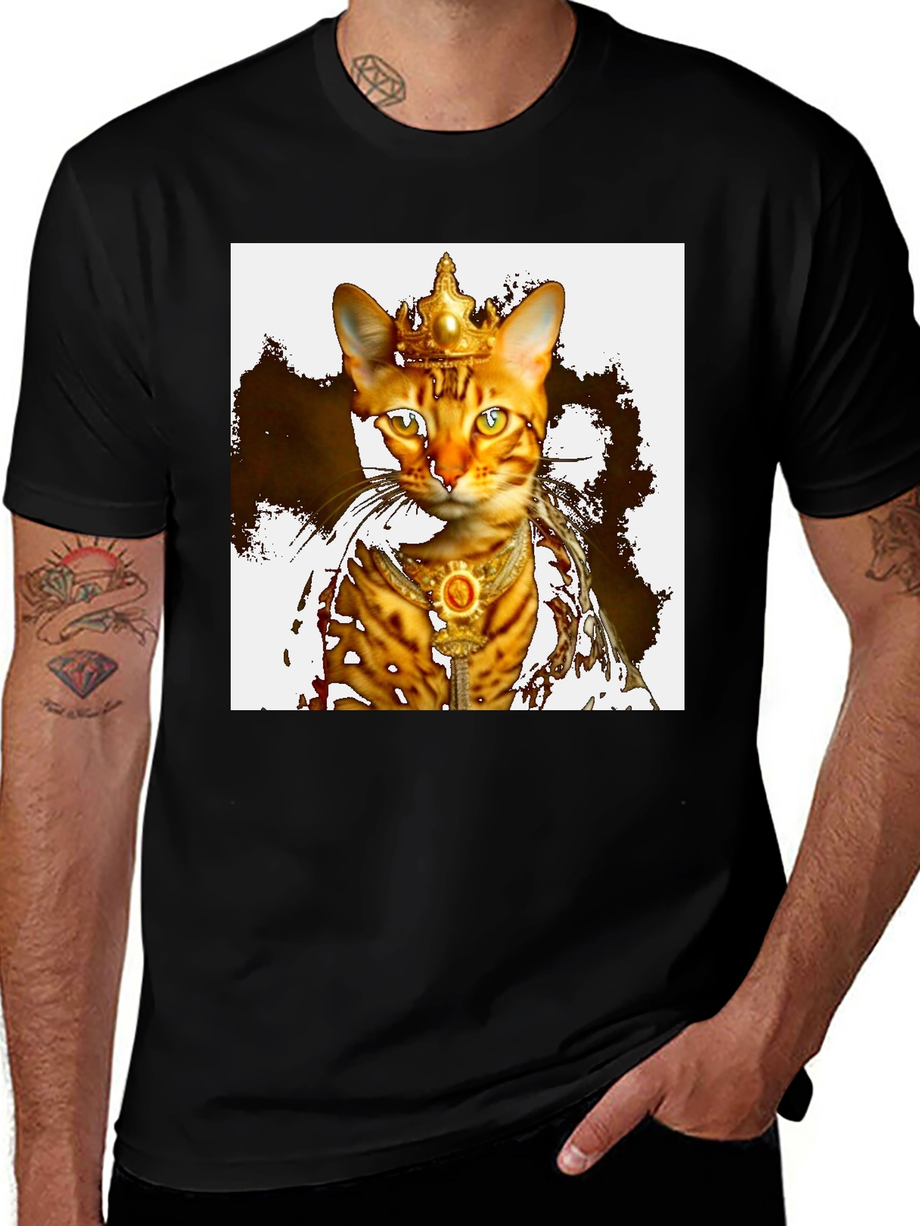 Variant 15 of Regal Cat King T-Shirt - Unique Graphic Tee