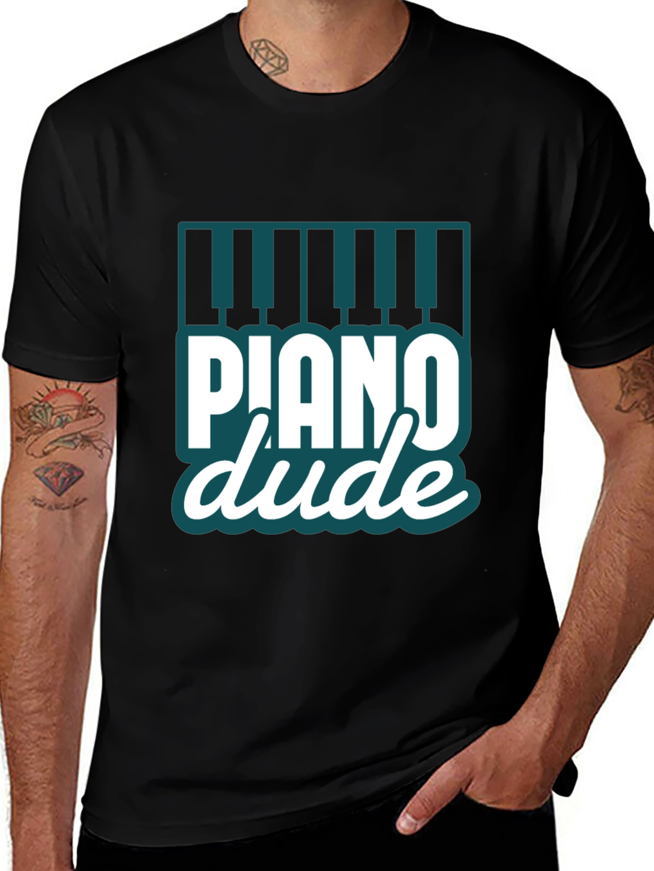 Variant 28 of Piano Dude Black Graphic Tee