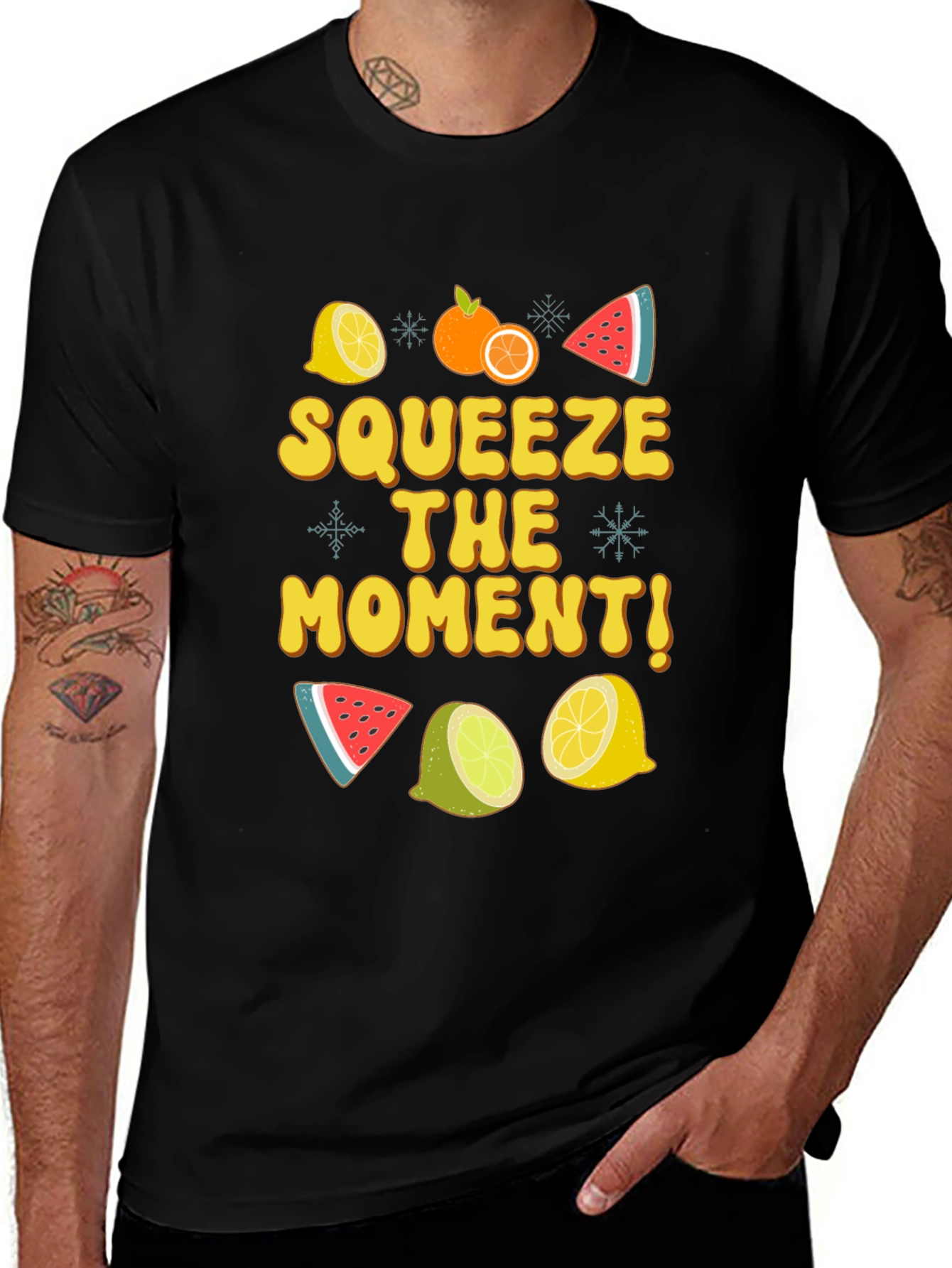Variant 12 of Squeeze the Moment Graphic Tee - Black