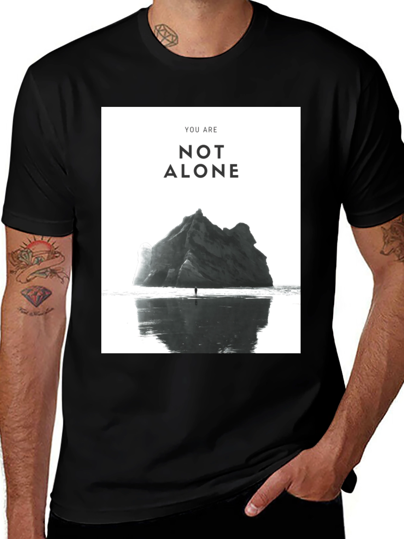 Variant 7 of Not Alone Graphic Tee - Comfort Black T-Shirt