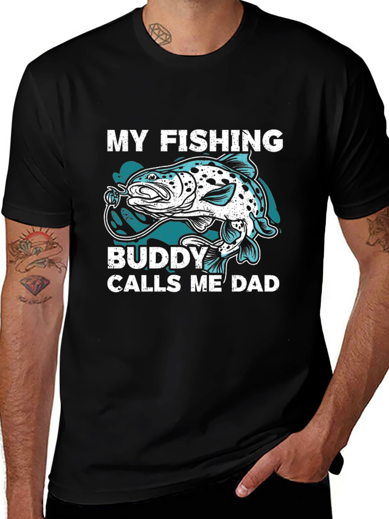 Variant 3 of Fishing Buddy Dad T-Shirt - Angler Gift