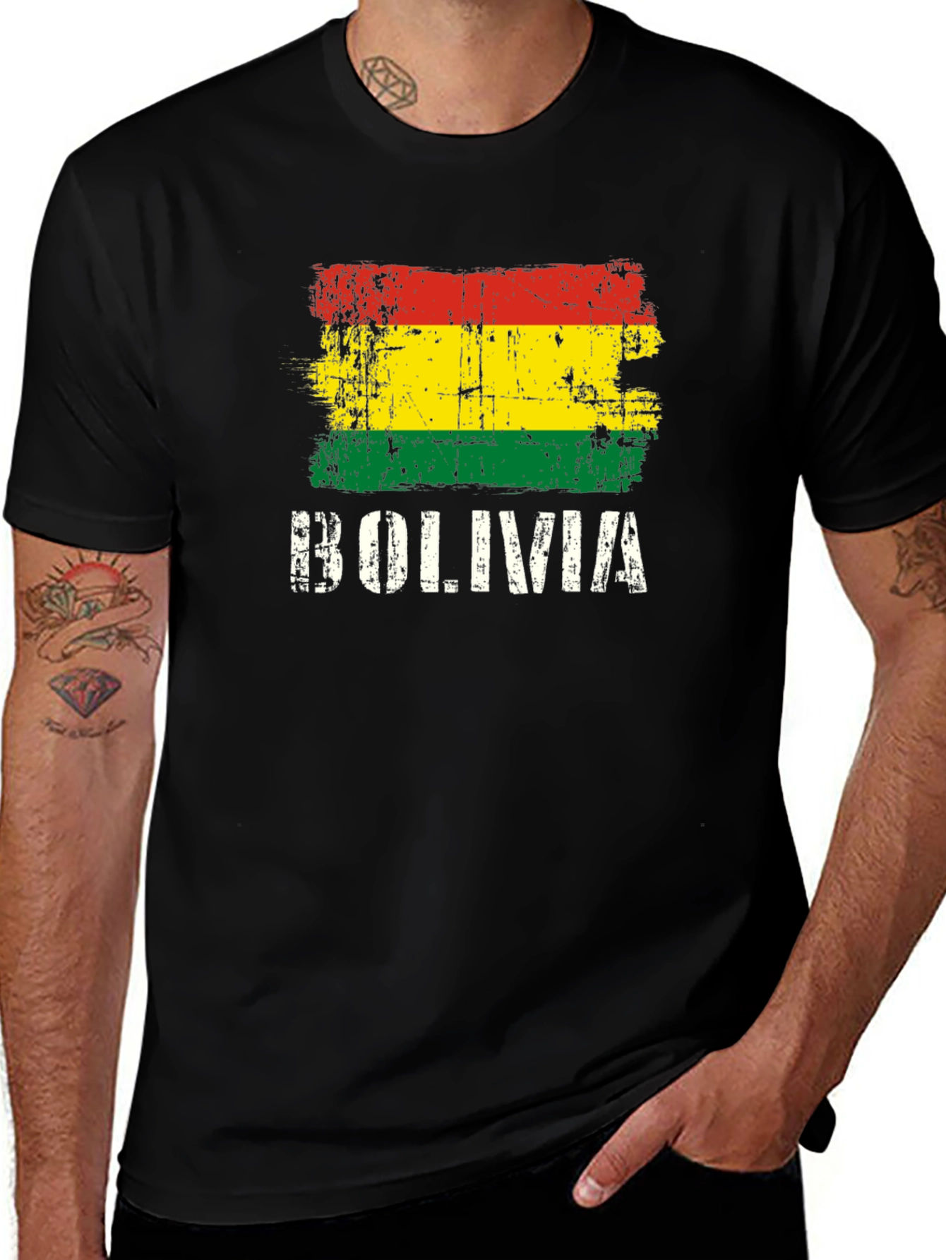 Bolivia Flag T-Shirt - Distressed Graphic Tee