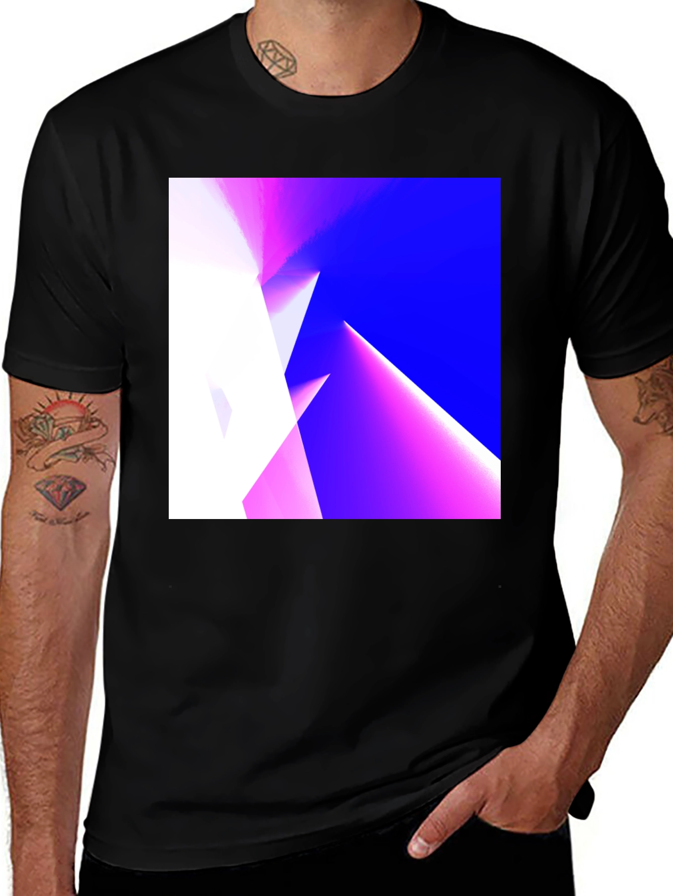 Variant 4 of Abstract Geometric Art Black T-Shirt