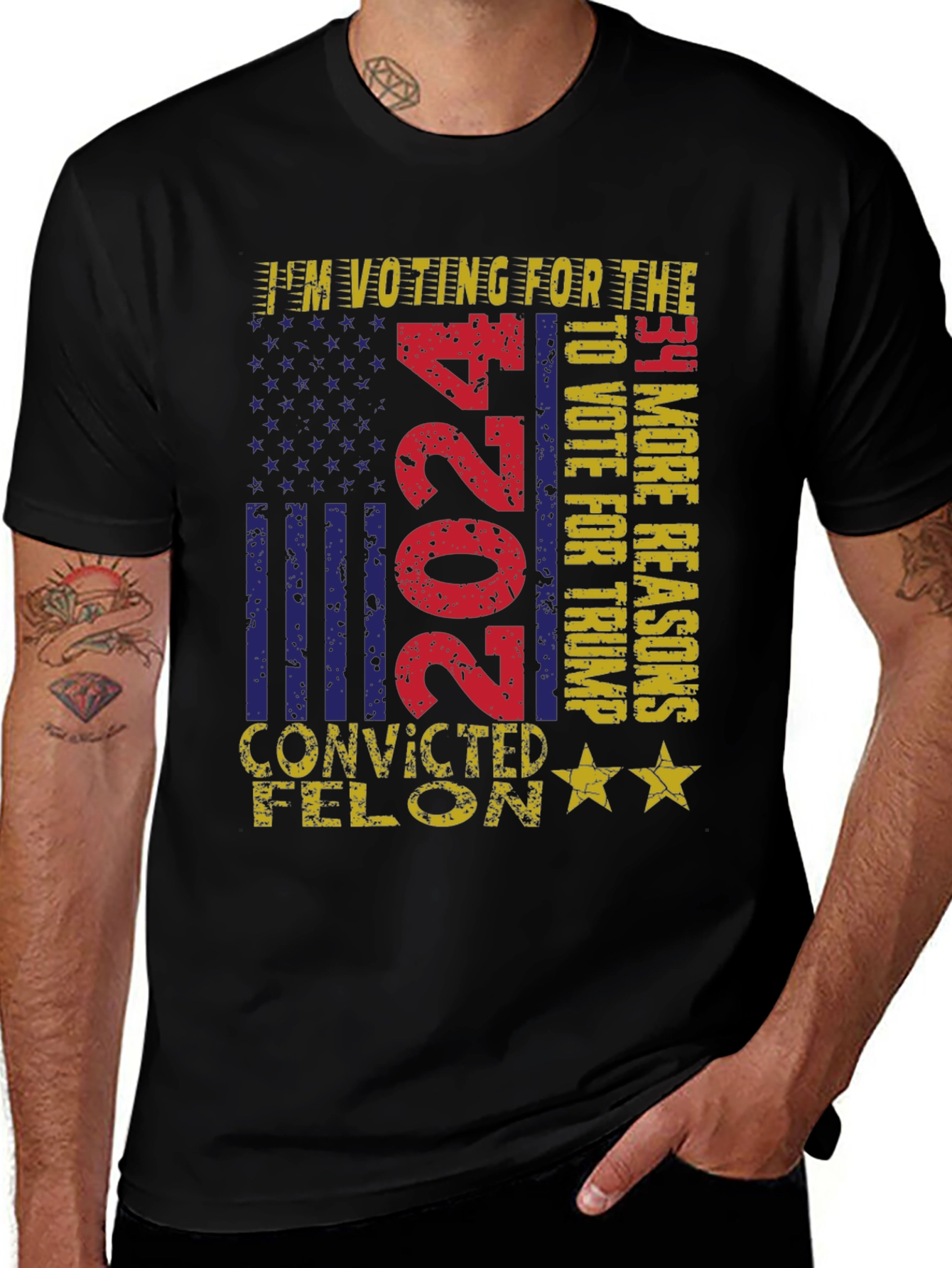 Variant 23 of I'm Voting for The Convicted Felon 2024 Trump T-Shirt