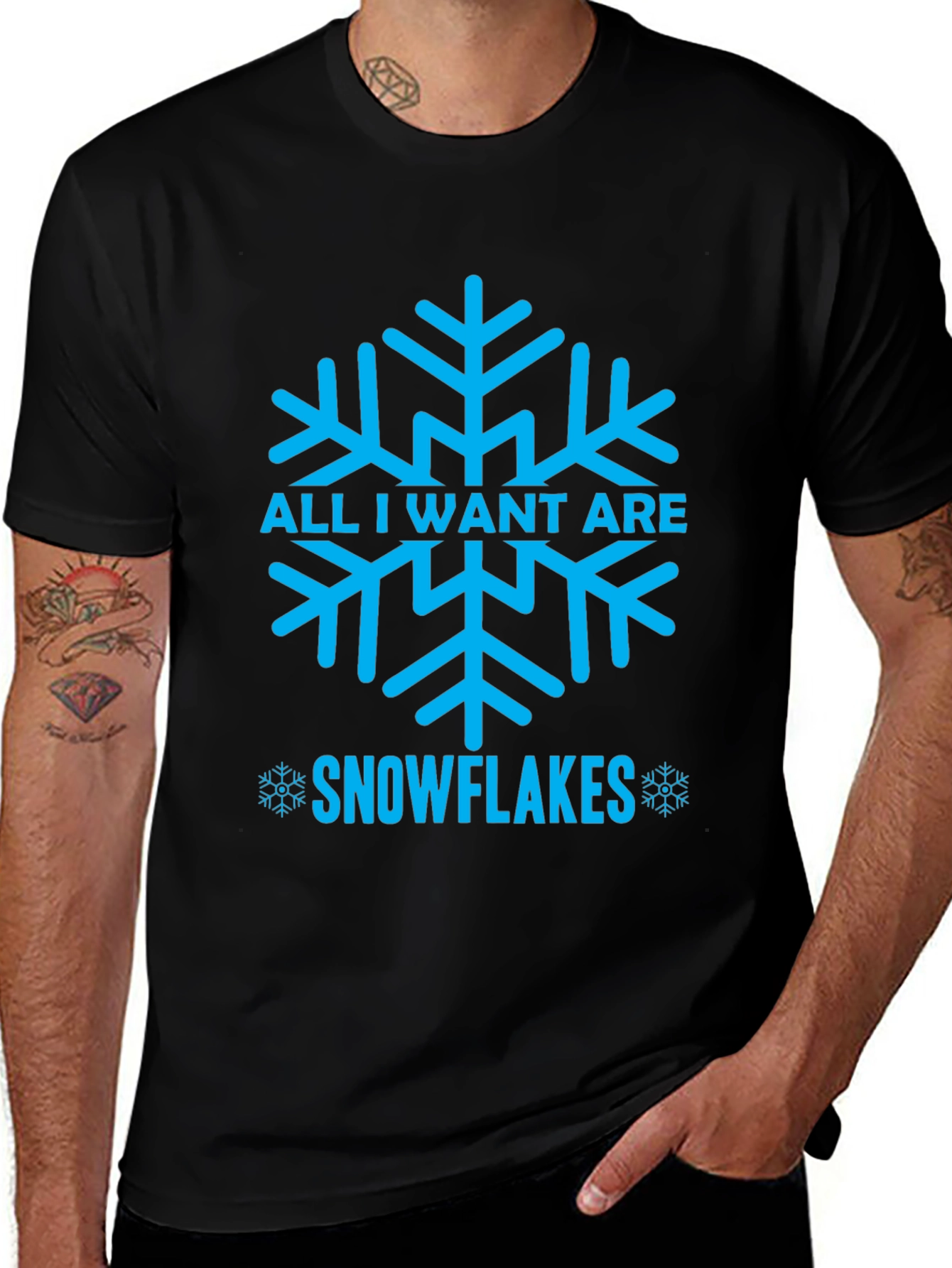 Variant 20 of All I Want Are Snowflakes T-Shirt - Winter Holiday Tee