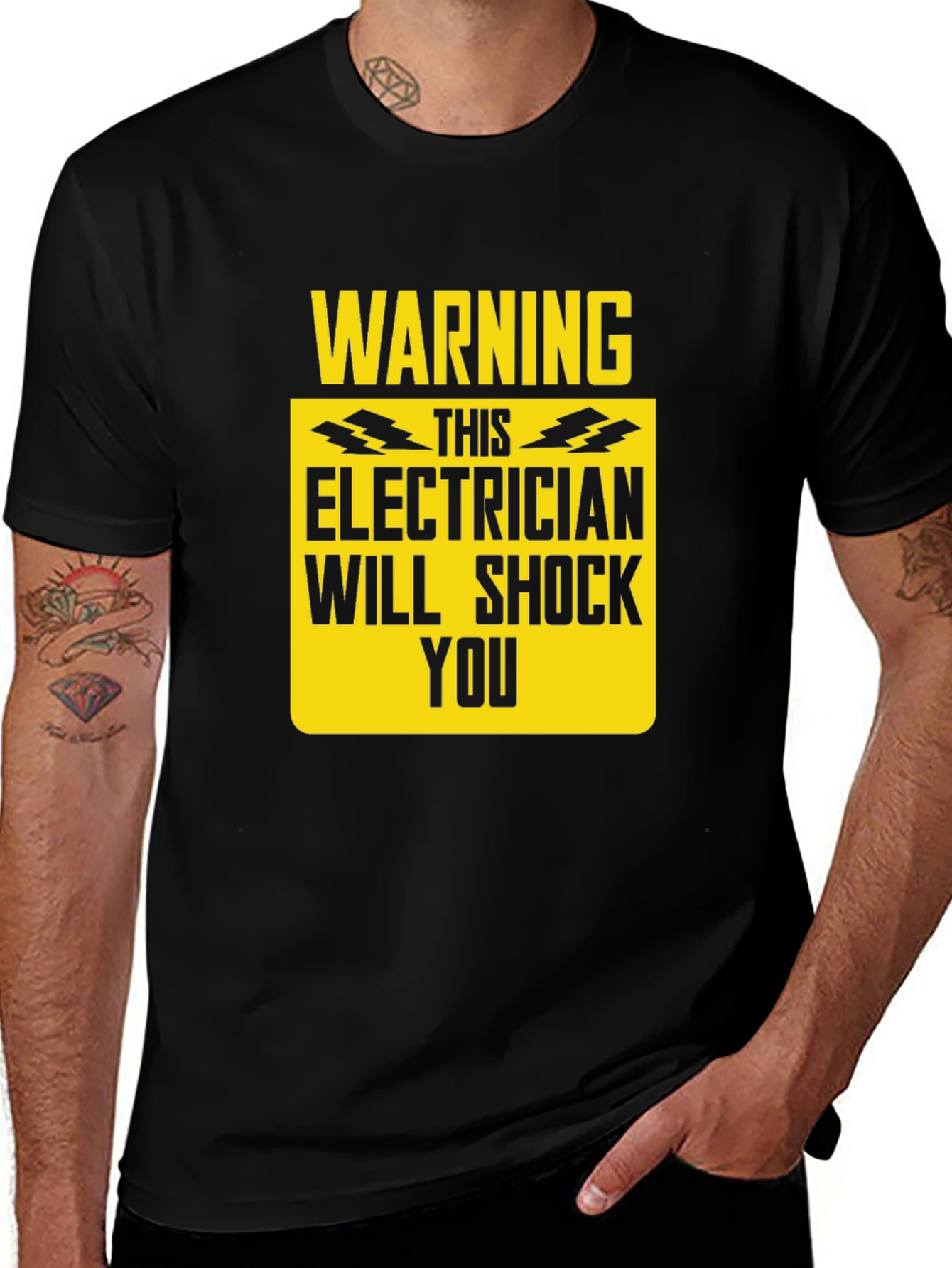Variant 22 of Warning Electrician Will Shock You T-Shirt