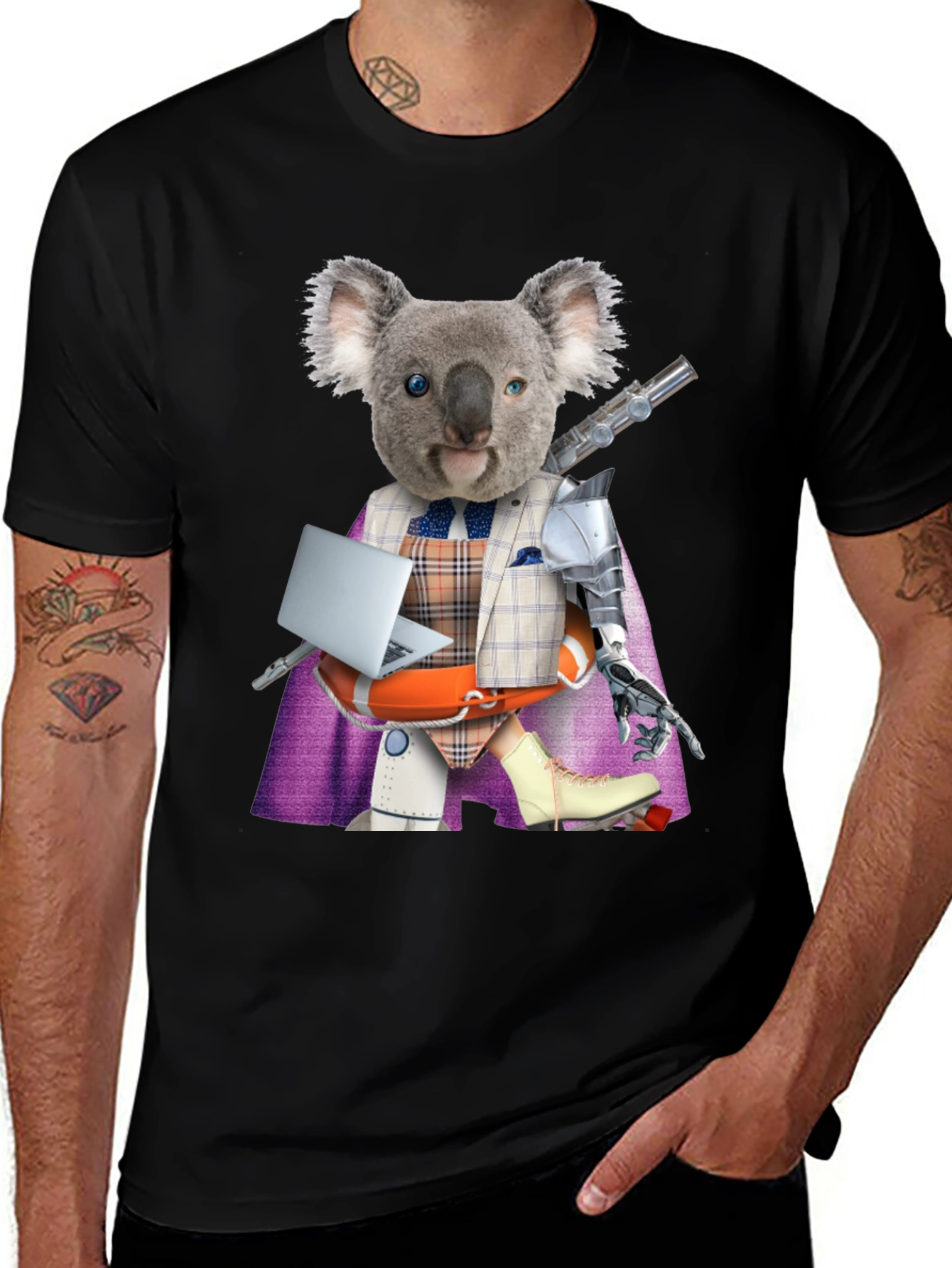 Variant 3 of Koala Robot T-Shirt - Unique Graphic Tee