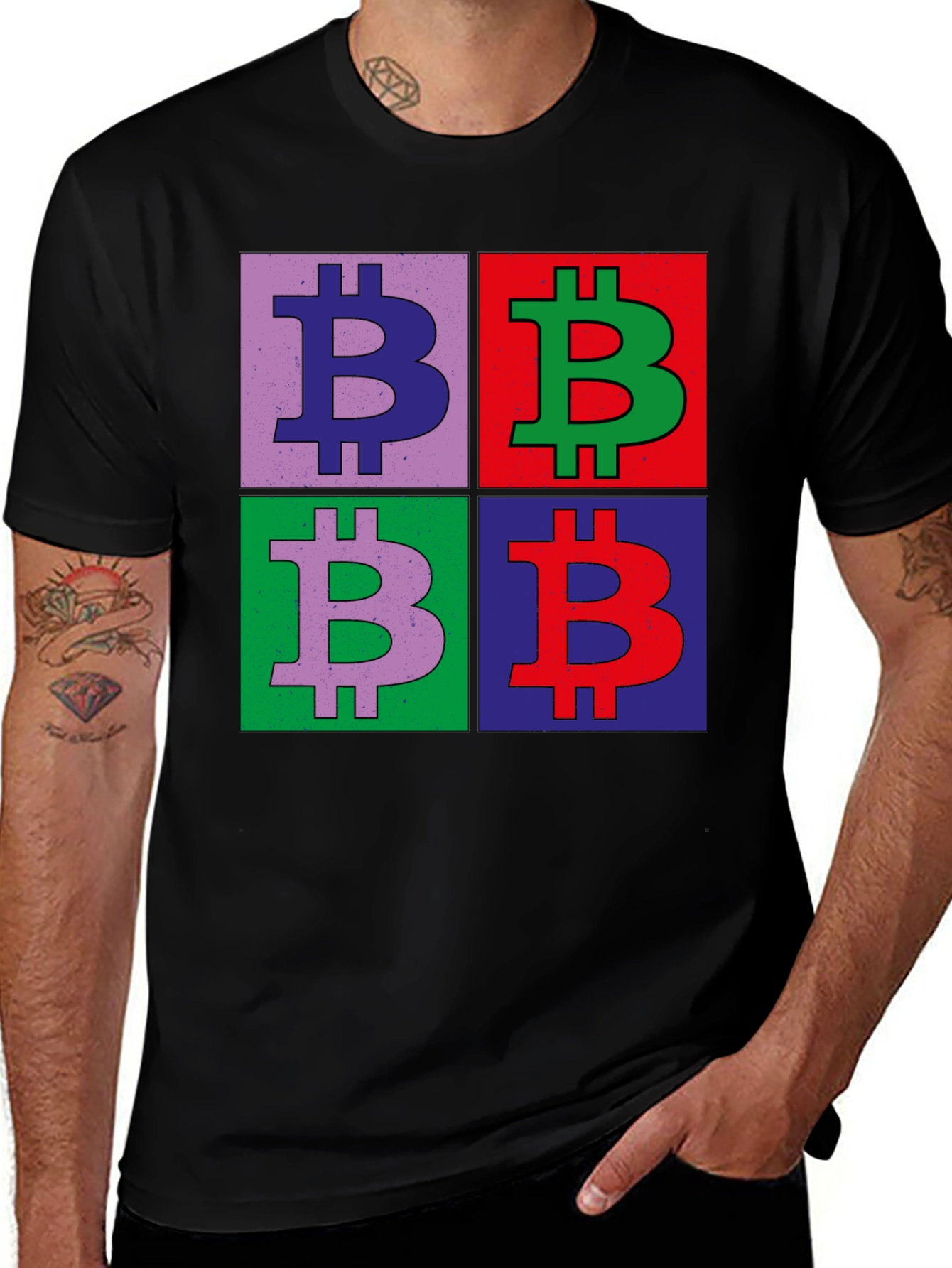 Variant 14 of Bitcoin Pop Art Black T-Shirt