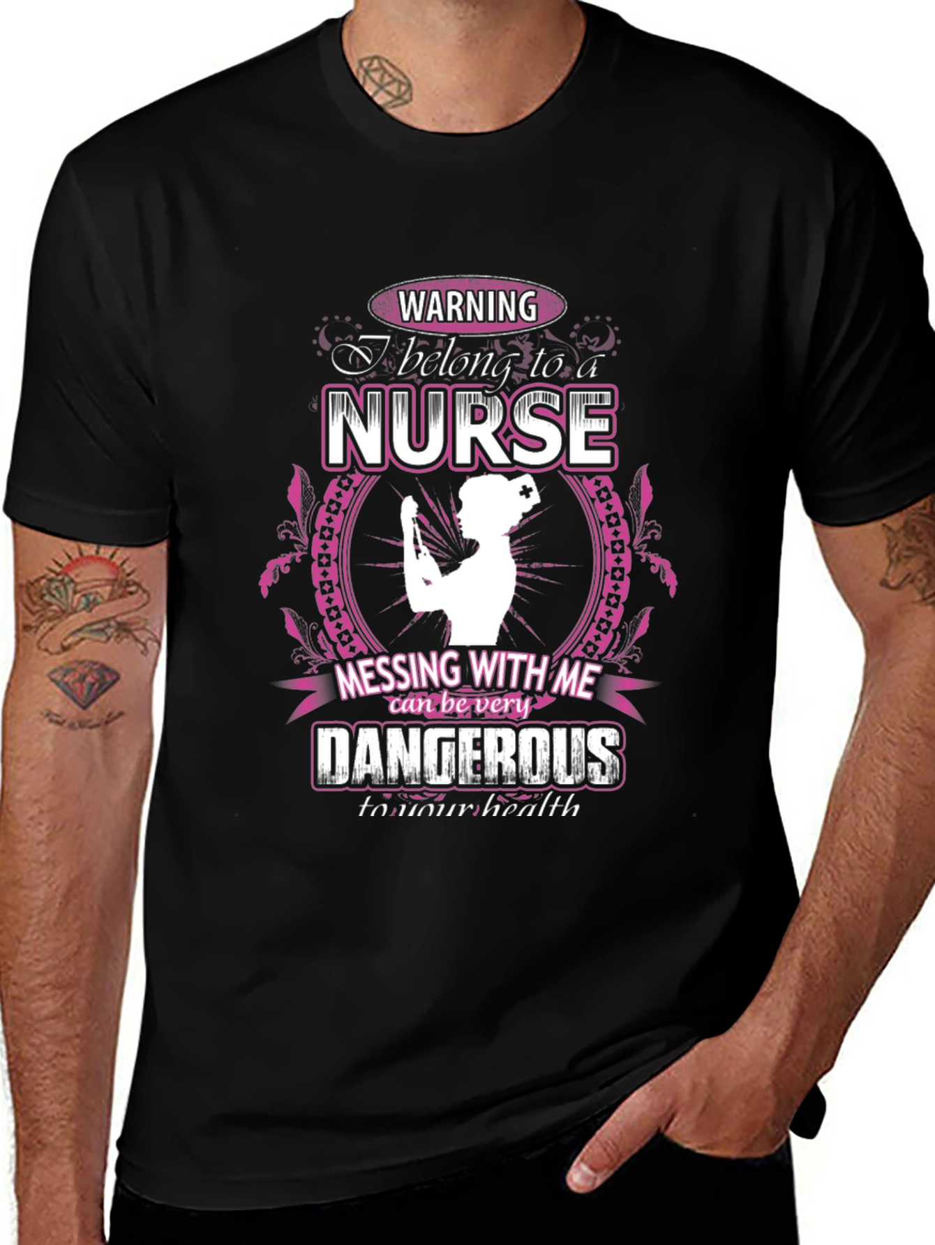 Variant 15 of Warning Nurse T-Shirt: Dangerous to Your Health!