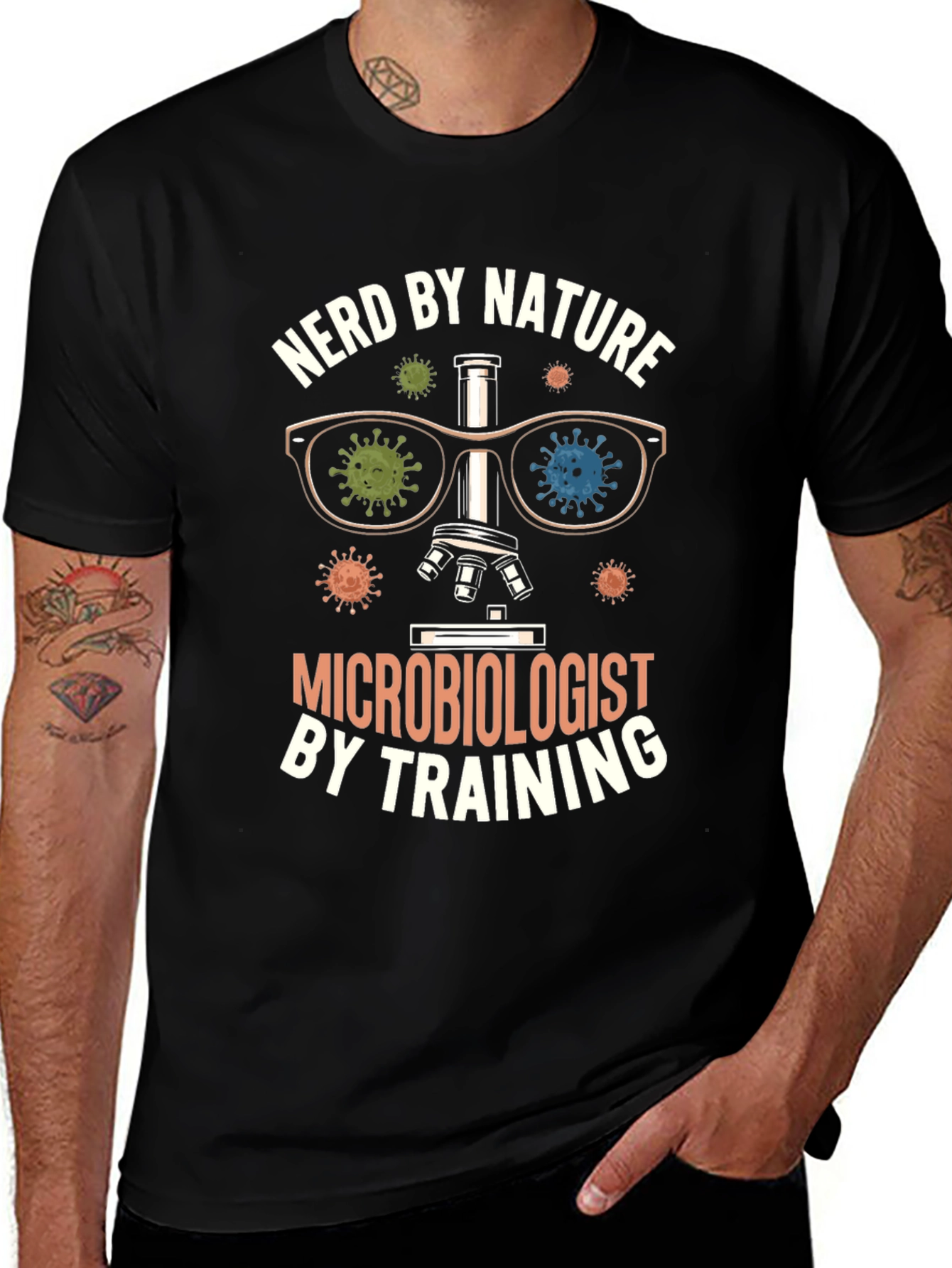 Variant 22 of Nerd By Nature Microbiologist T-Shirt