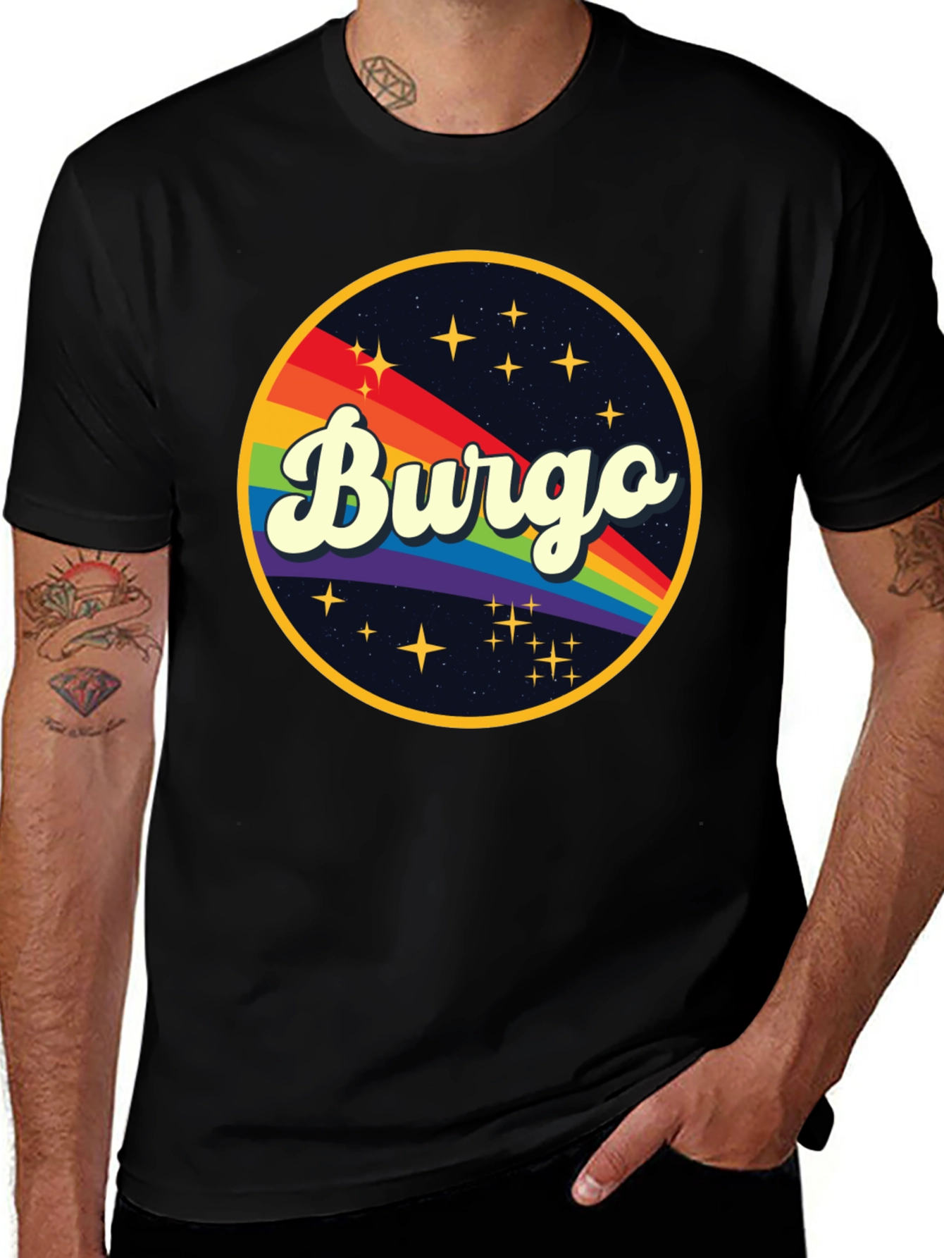 Variant 16 of Retro Burgo Rainbow Graphic T-Shirt