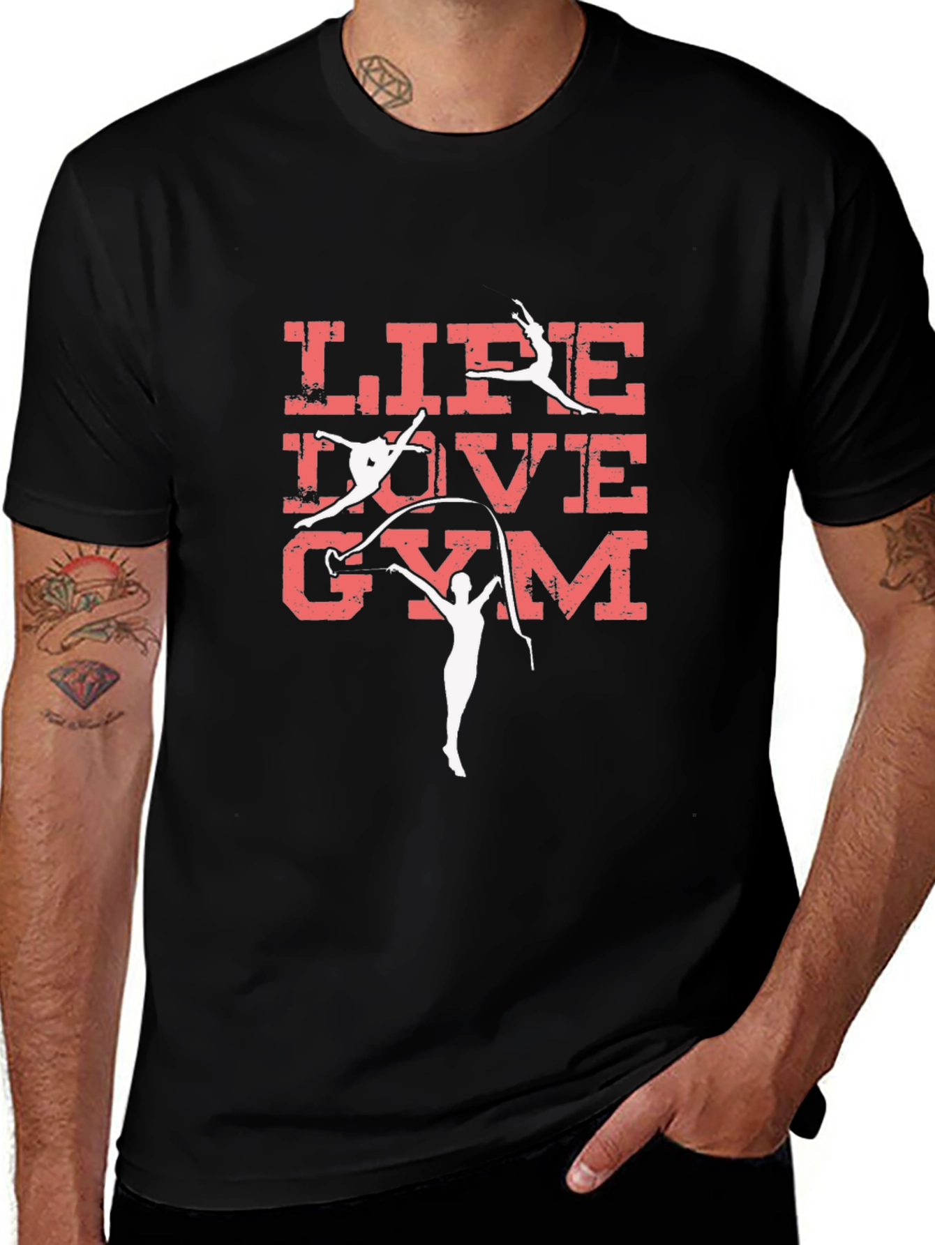 Variant 20 of Life Love Gym Black T-Shirt