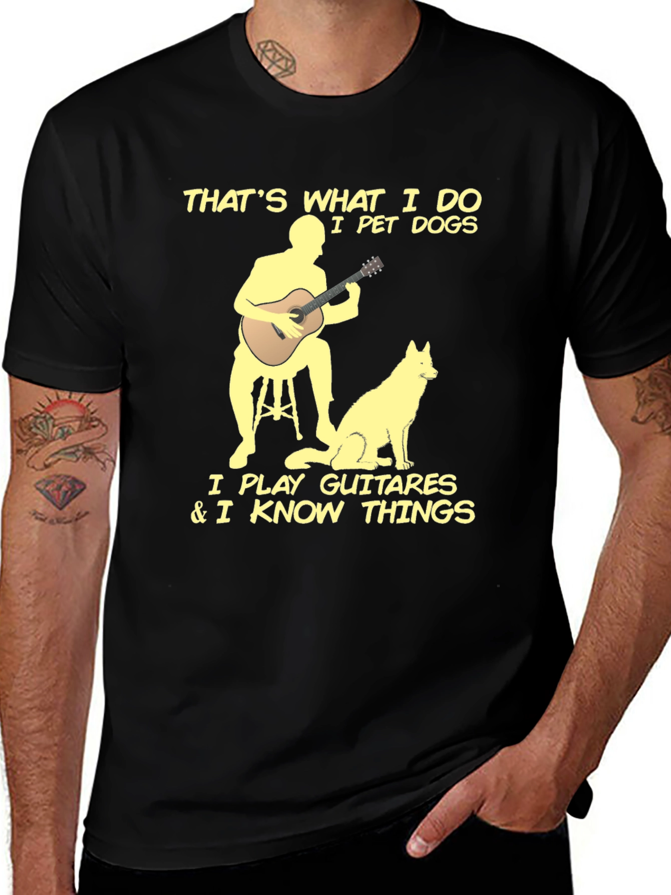 Variant 12 of That's What I Do Pet Dogs and Play Guitars T-Shirt