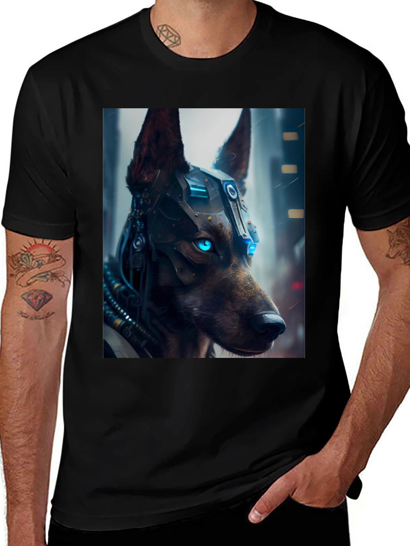 Variant 18 of Cyber Dog T-Shirt - Futuristic Pet Design