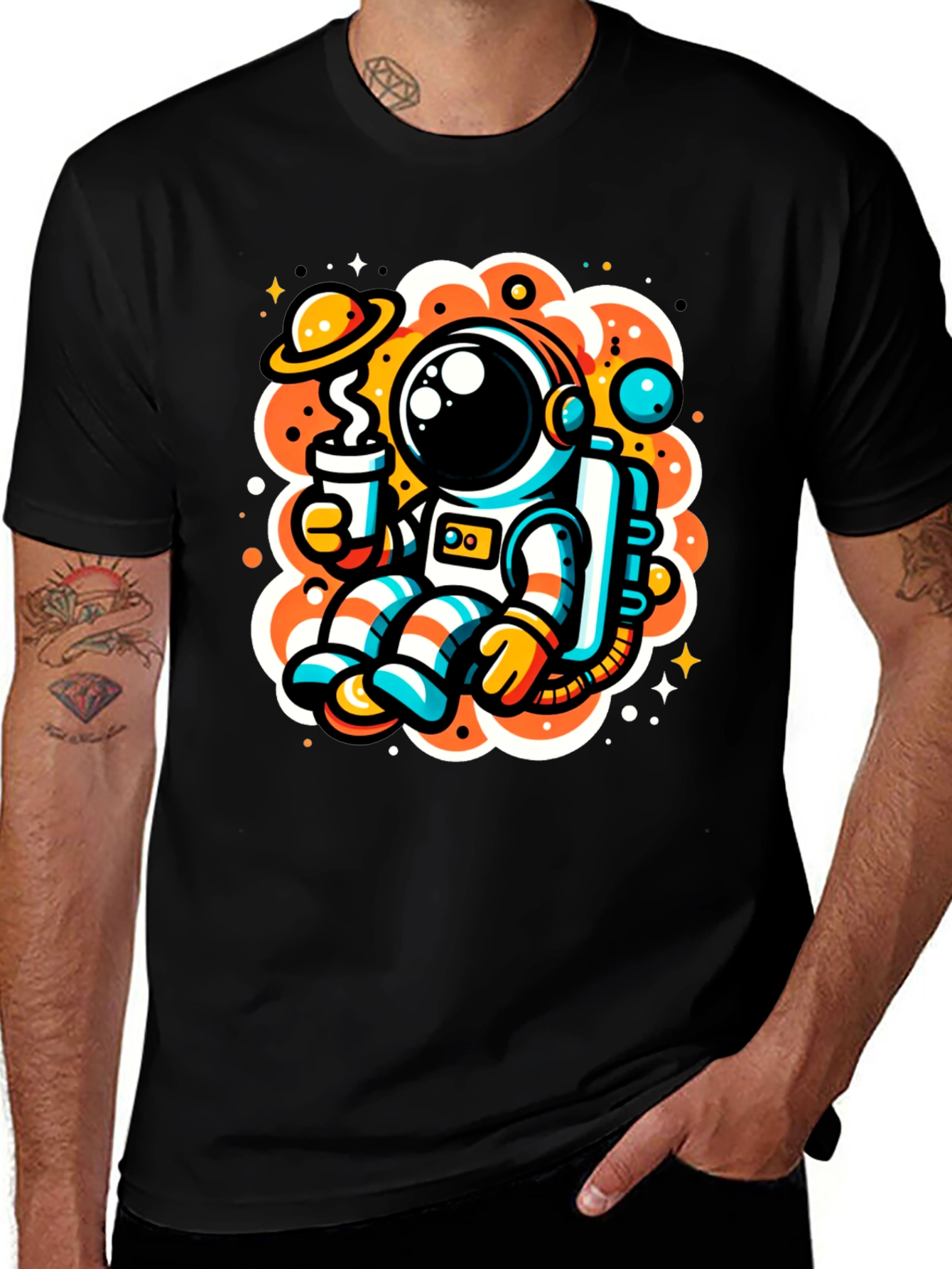 Variant 8 of Astronaut Coffee T-Shirt - Space Graphic Tee