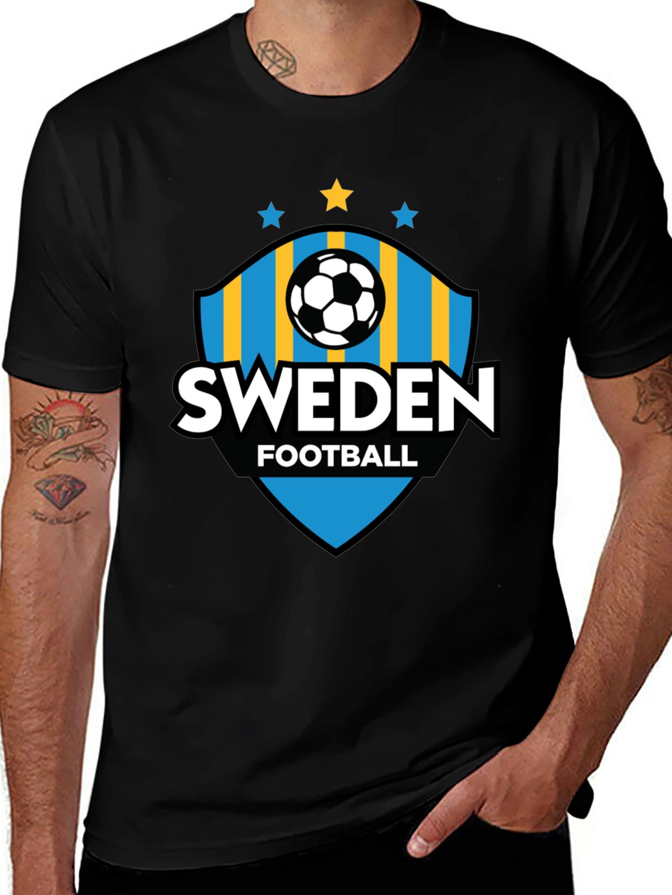 Variant 29 of Sweden Football T-Shirt - Black Jersey