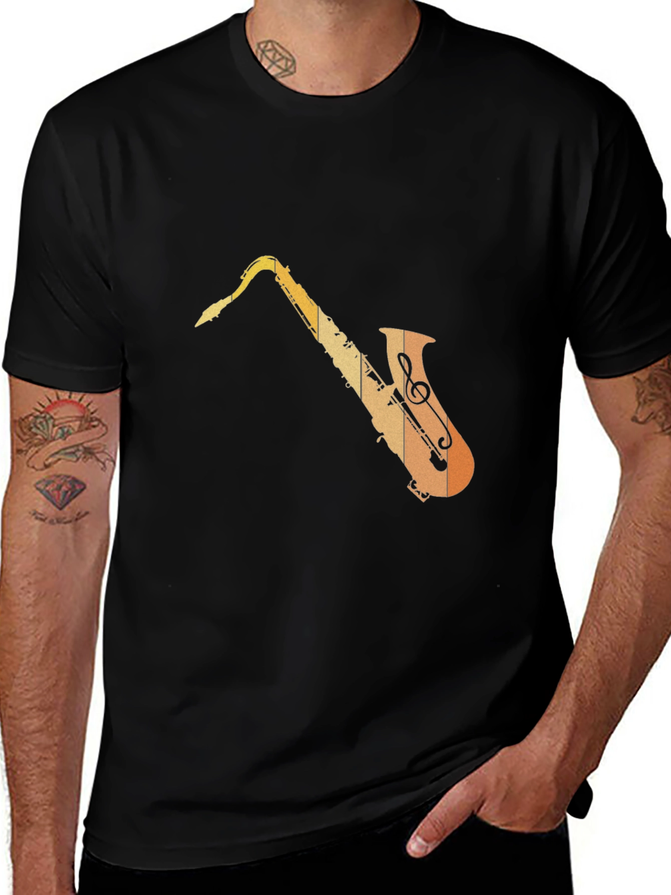 Variant 12 of Saxophone Music T-Shirt - Retro Vintage Style
