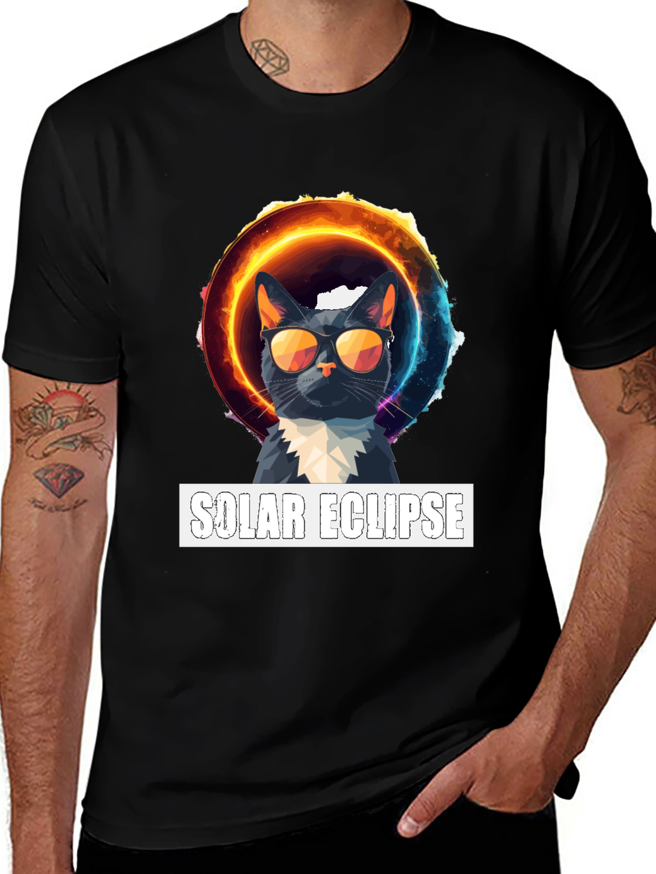 Variant 15 of Solar Eclipse Cat Graphic T-Shirt