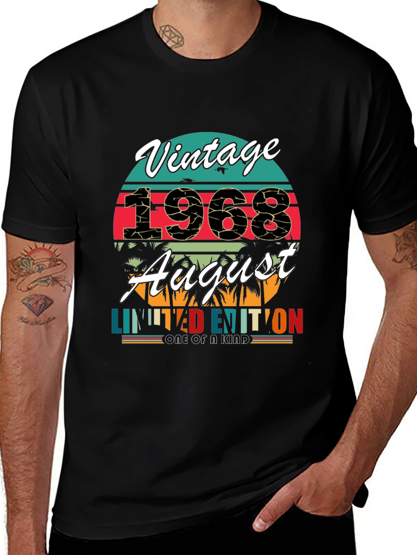 Variant 17 of Vintage 1968 August Birthday Limited Edition T-Shirt
