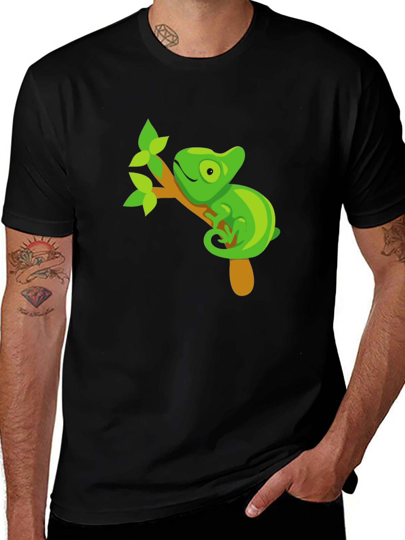 Black Chameleon Graphic T-Shirt - Black main image