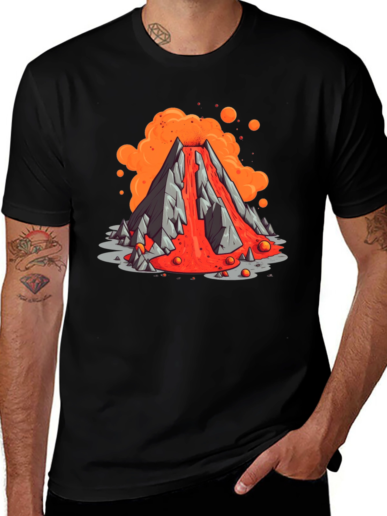 Variant 19 of Volcano Lava Flow Graphic Tee - Black