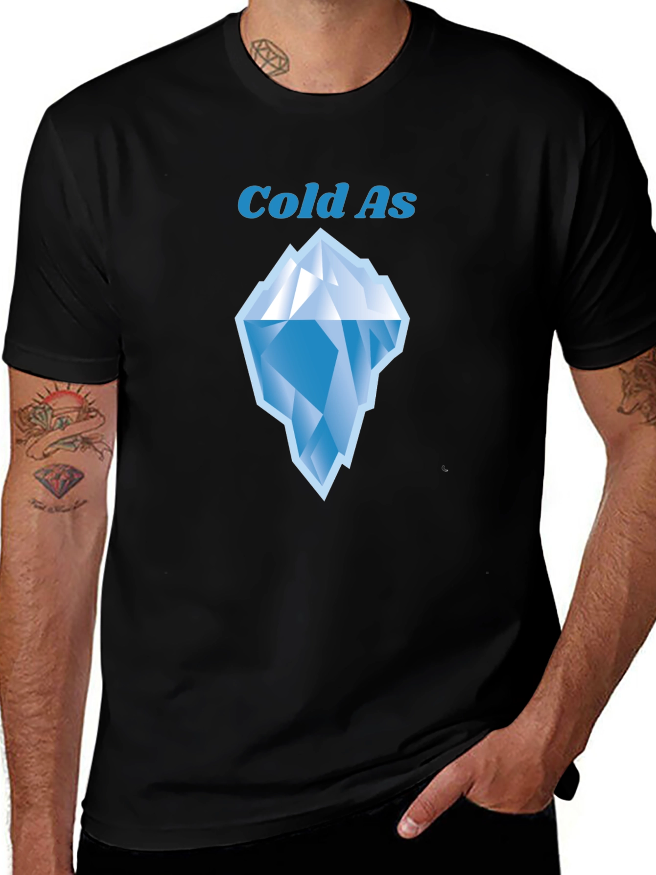 Cold As Iceberg Graphic Tee - Black Cotton T-Shirt
