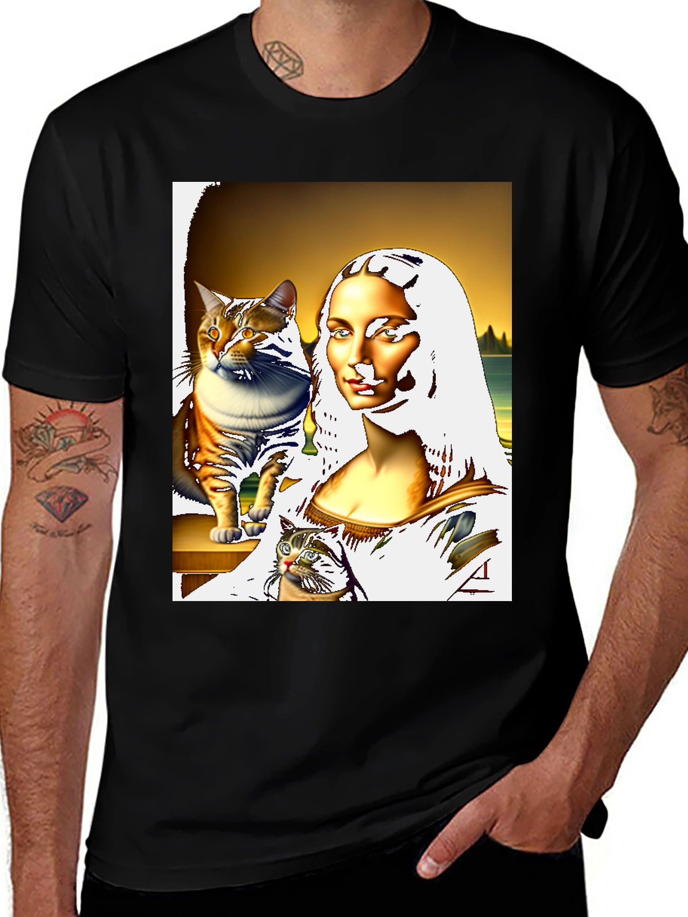 Variant 17 of Mona Lisa Cat T-Shirt