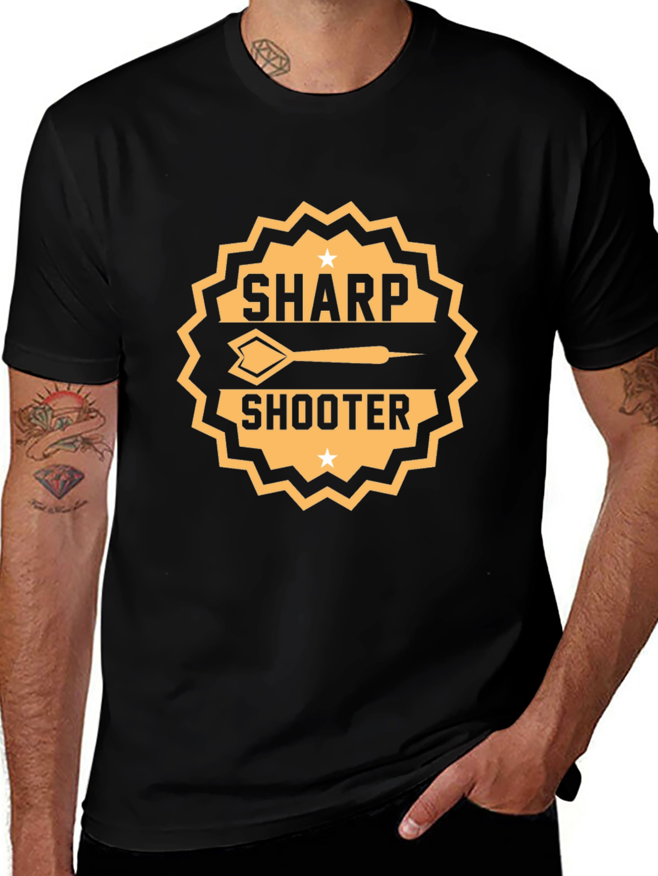 Variant 4 of Sharp Shooter Dart T-Shirt - Black