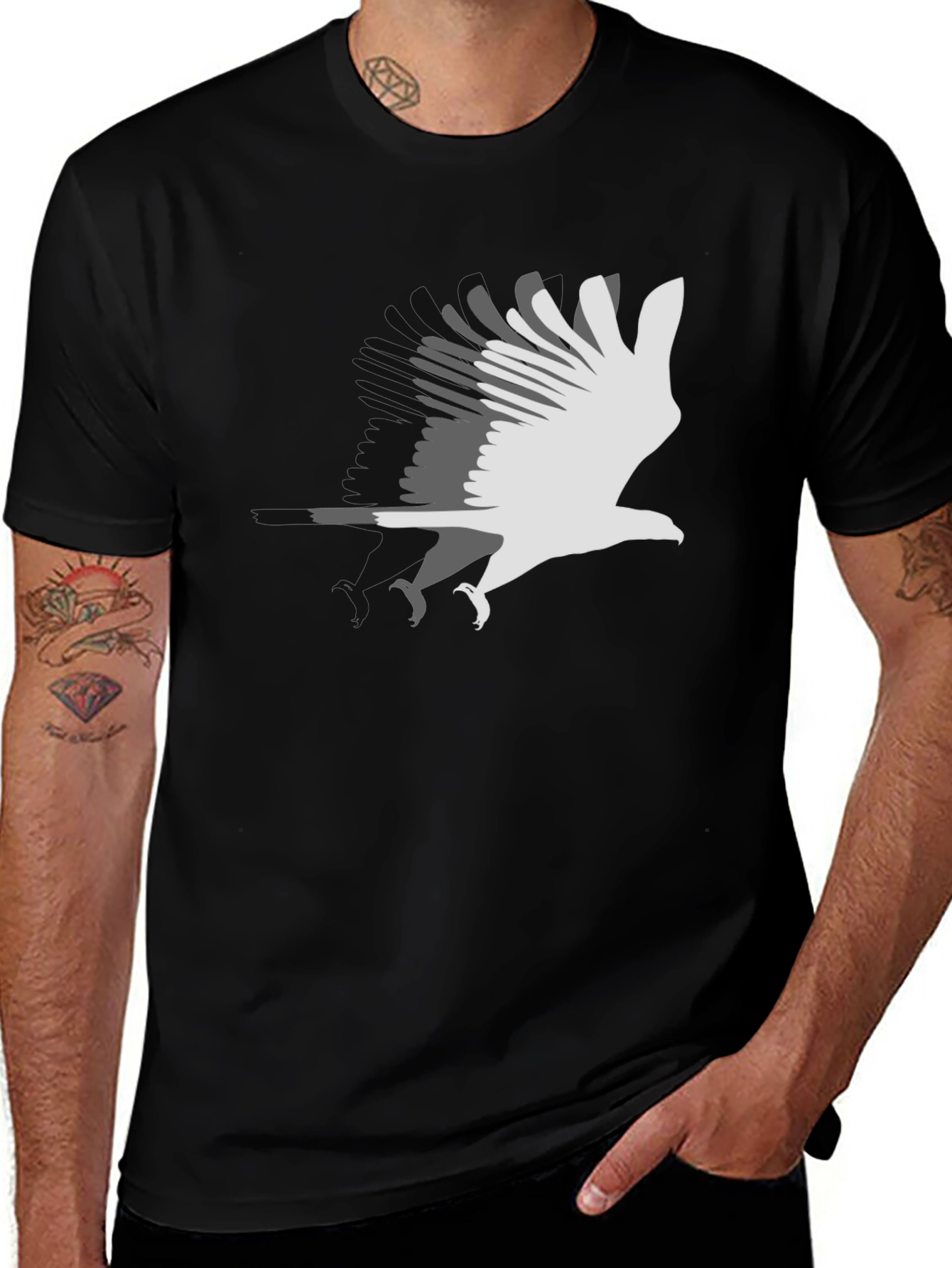 Variant 12 of Eagle Flight Graphic T-Shirt - Stylish Bird Design
