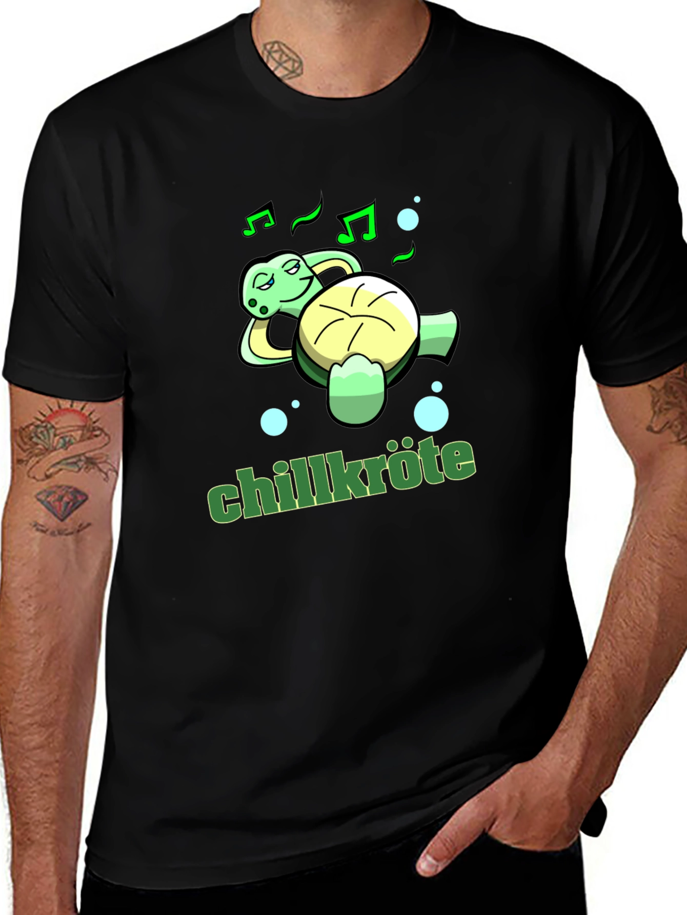 Black Chillkröte Turtle T-Shirt Relaxed Music Lover Tee main image