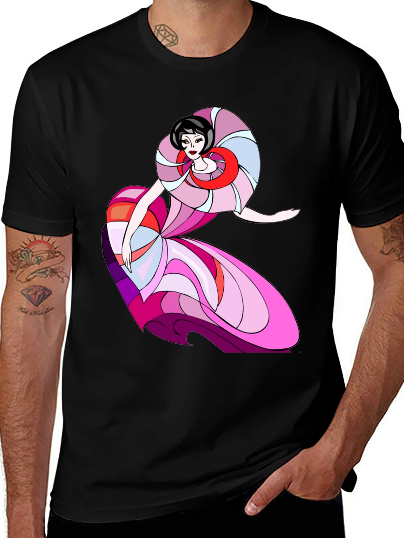 Abstract Art Deco Dancer T-Shirt - Modern Fashion Tee