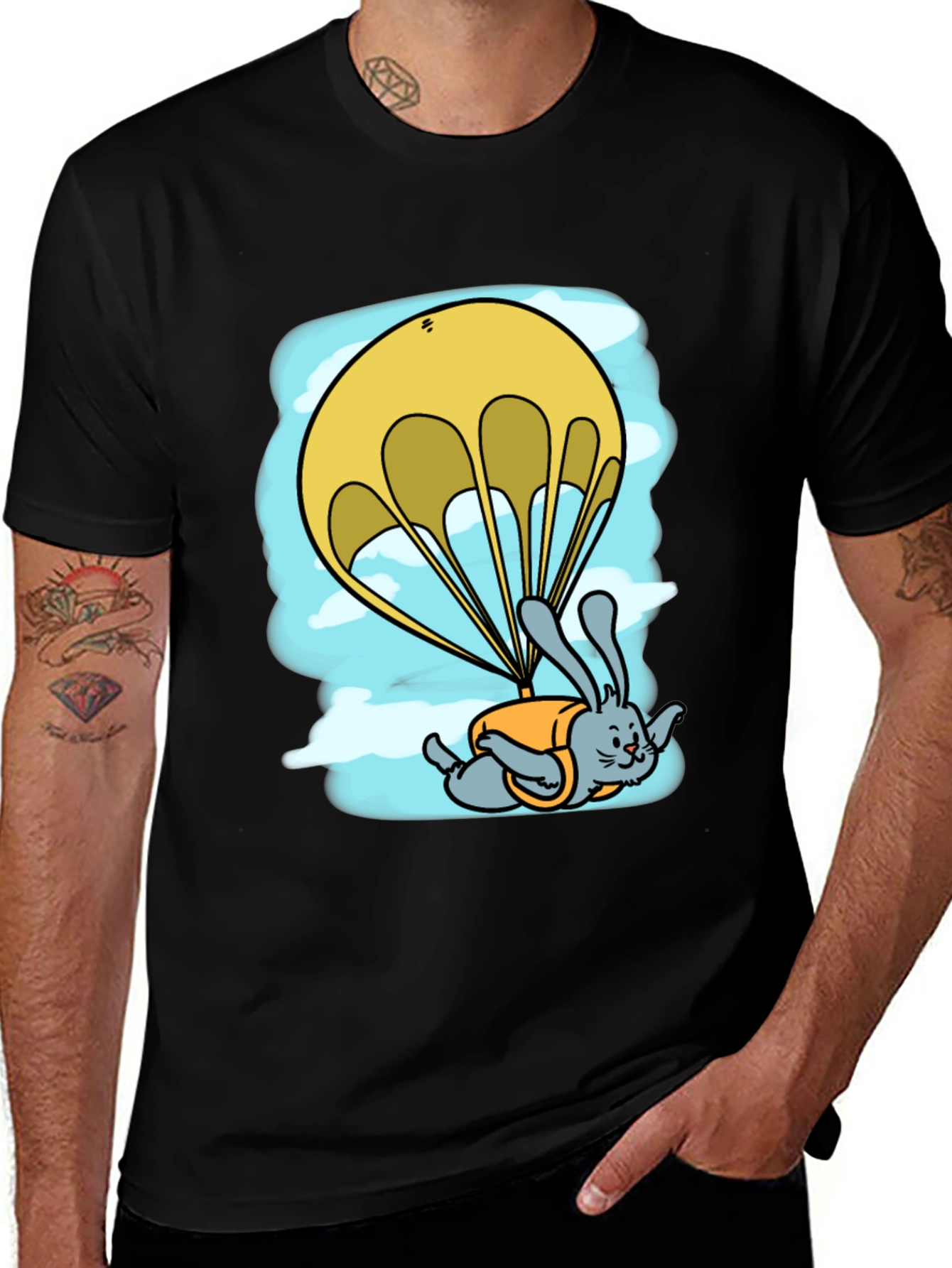 Funny Skydiving Bunny T-Shirt