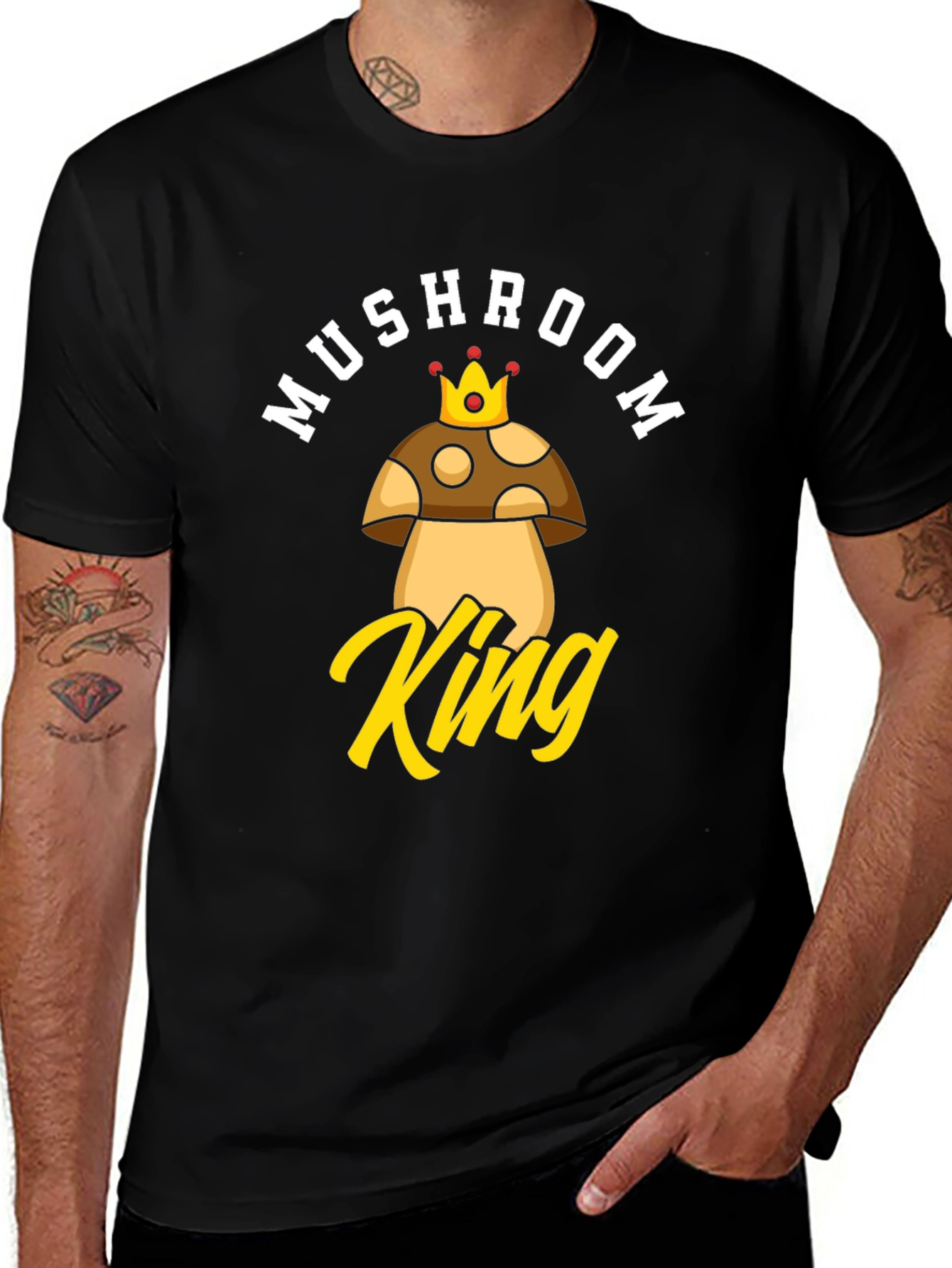 Variant 4 of Mushroom King Graphic T-Shirt - Funny Novelty Tee